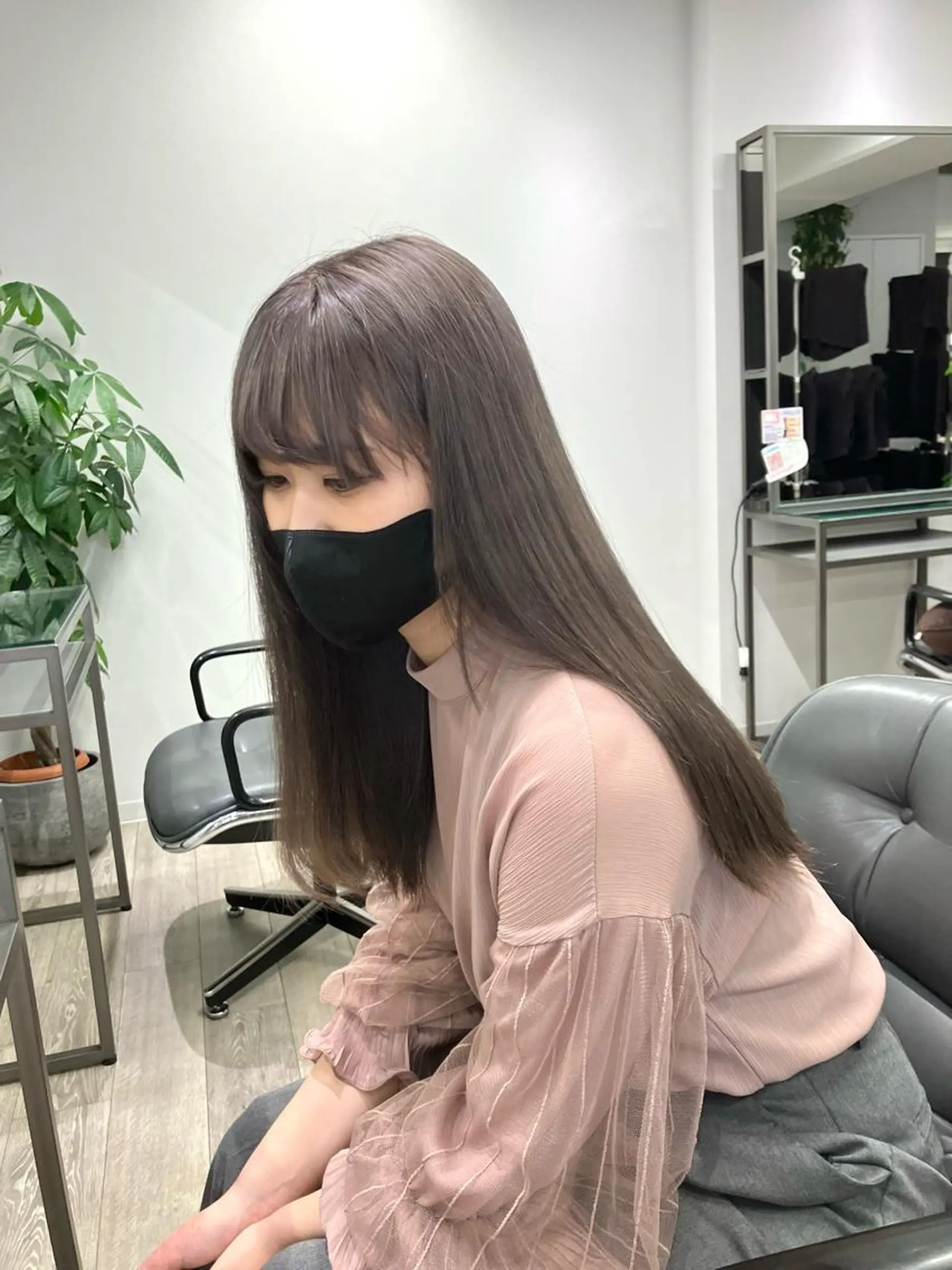 ロング カラー グレージュ 髪質改善/縮毛矯正 /美髪カラー/こてのヘアスタイル