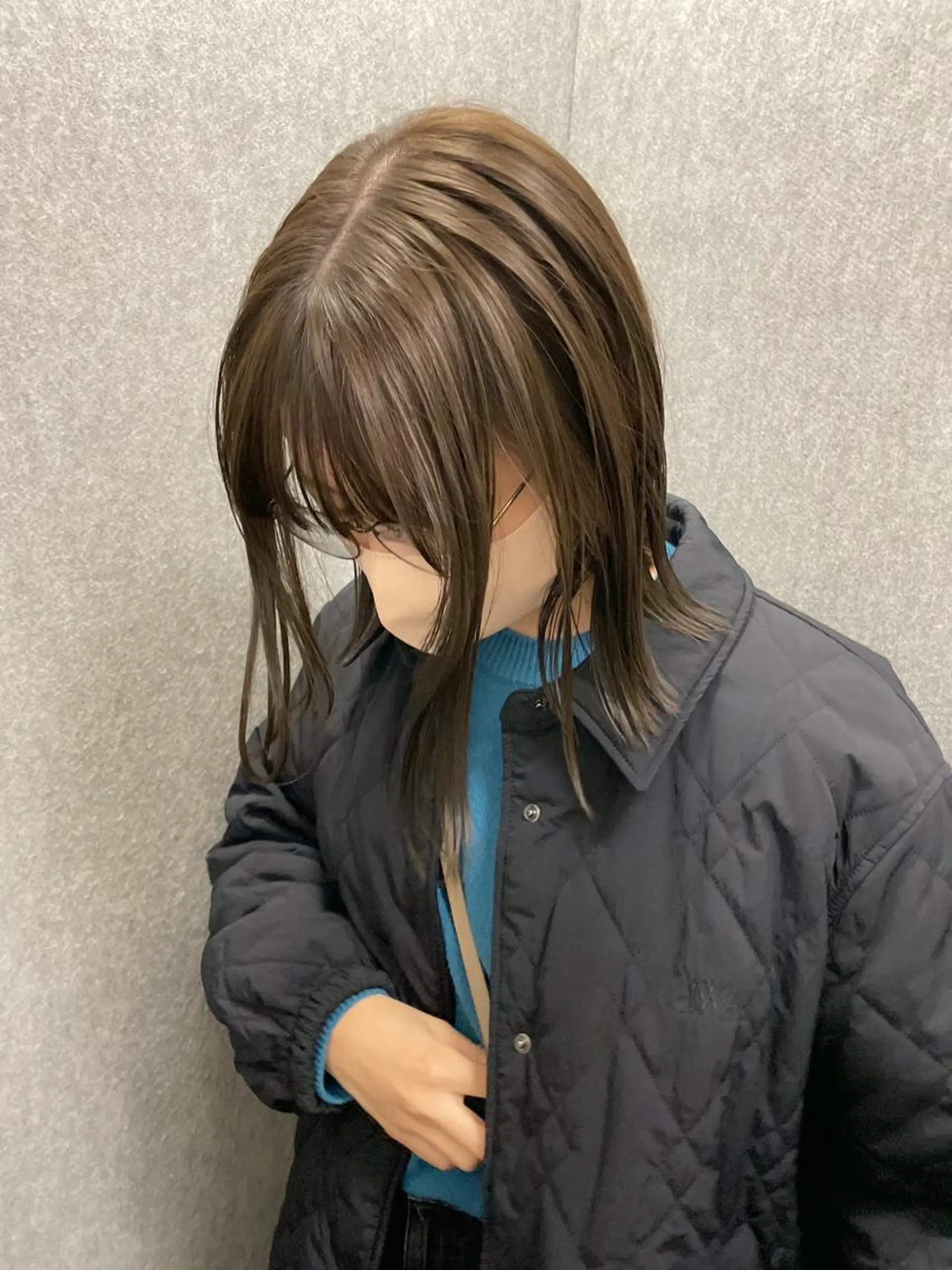 ミディアム カラー ブリーチ ダブルカラー ブリーチなしカラー 【表参道】Ruri デジタルパーマのヘアスタイル