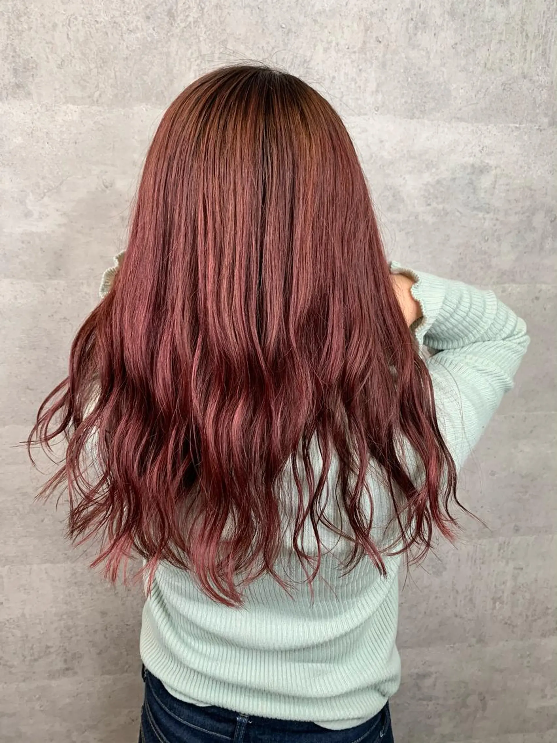 ミディアム カラー ピンクカラー mimiiy梅田 中崎町ハイトーンのヘアスタイル
