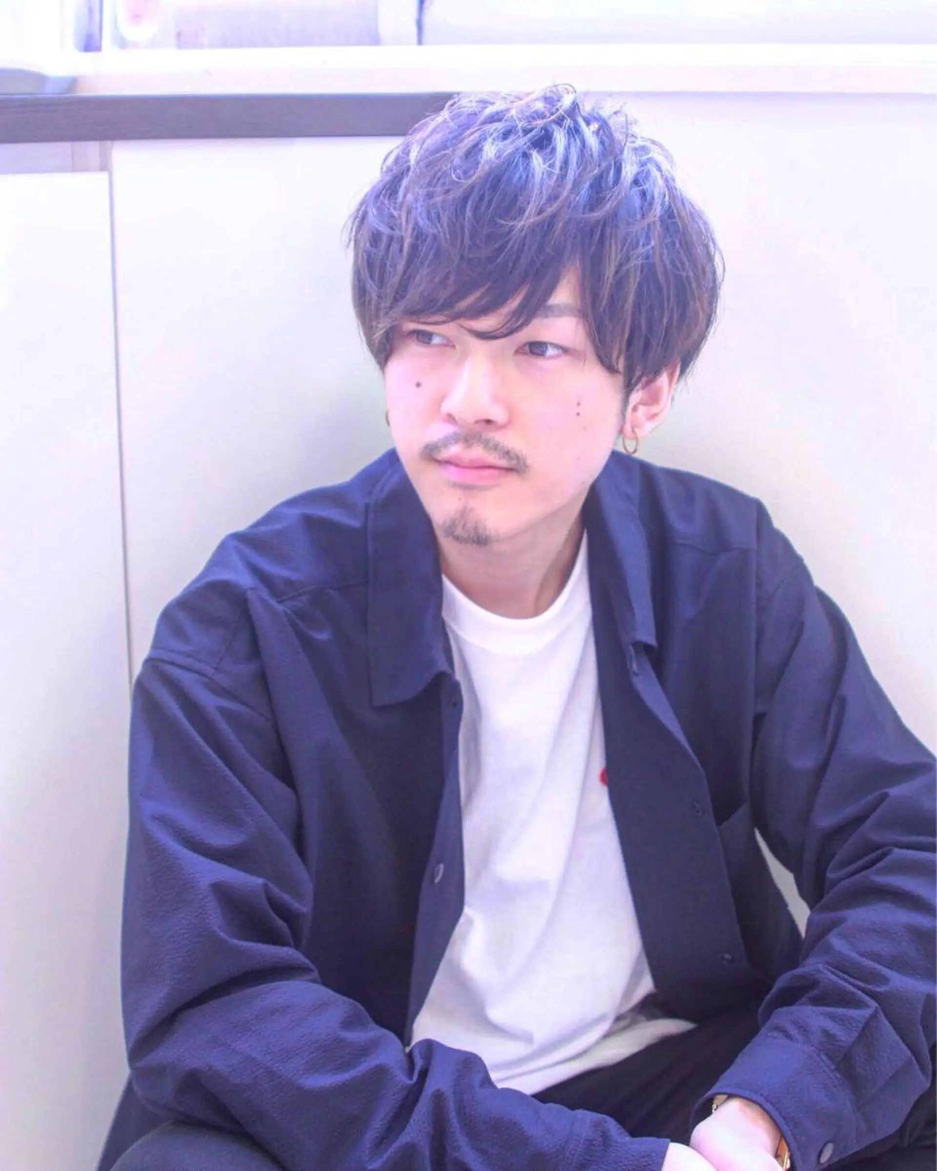 メンズ メンズハイライト メンズメッシュ マッシュ メンズパーマ ツーブロック カット 🟦メンズパーマ🟦 横浜駅｜小上馬淳司のヘアスタイル