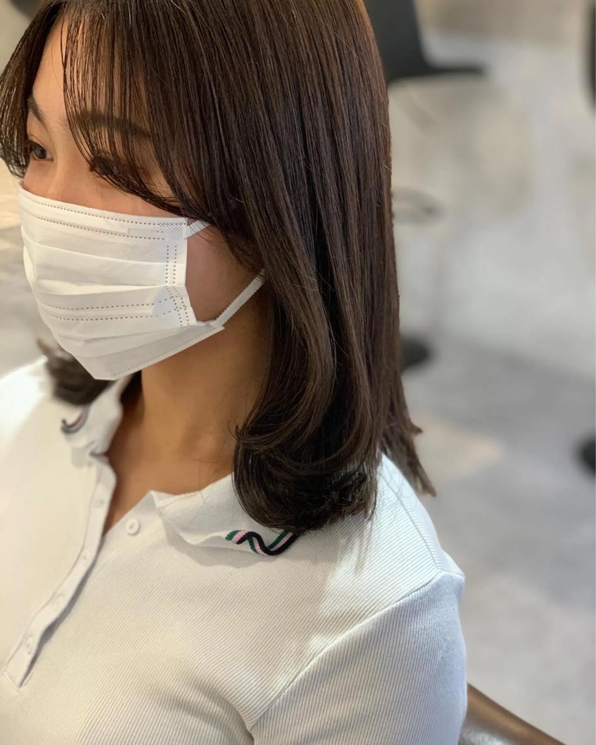 ミディアム 顔周りカット MIA スタイリストのヘアスタイル