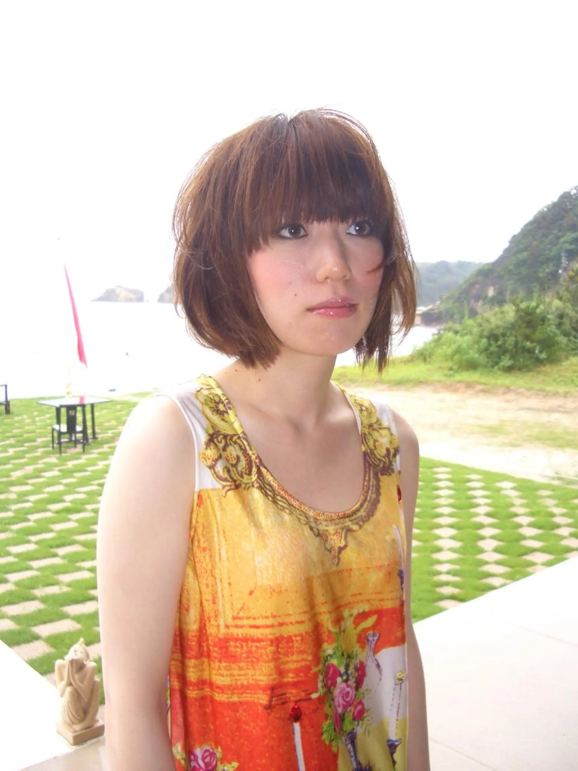 ミディアム ボブ カット ヘアカラー ポルタカリーナサロン yukariのヘアスタイル