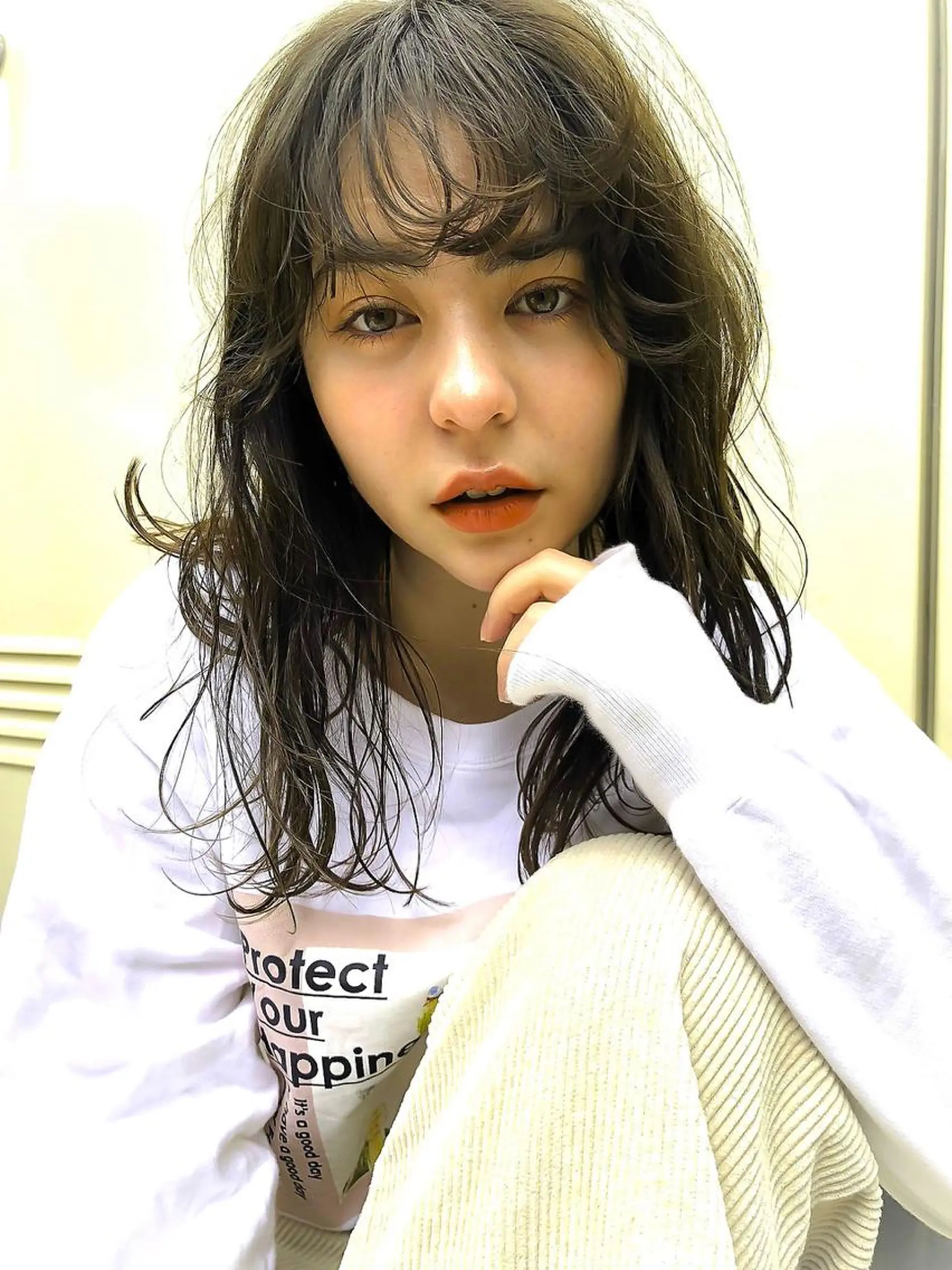 ミディアム カット ヘアカラー トリートメント 一ノ瀬 暁のヘアスタイル