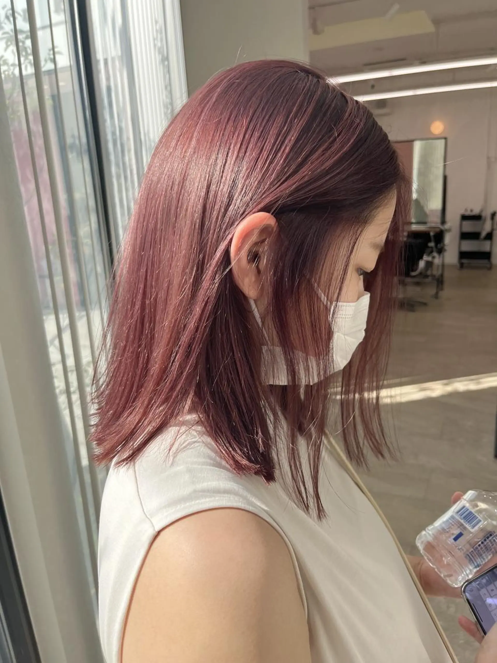 ミディアム カラー ピンクカラー ピンクパープル パープルカラー kitagawa mayuのヘアスタイル