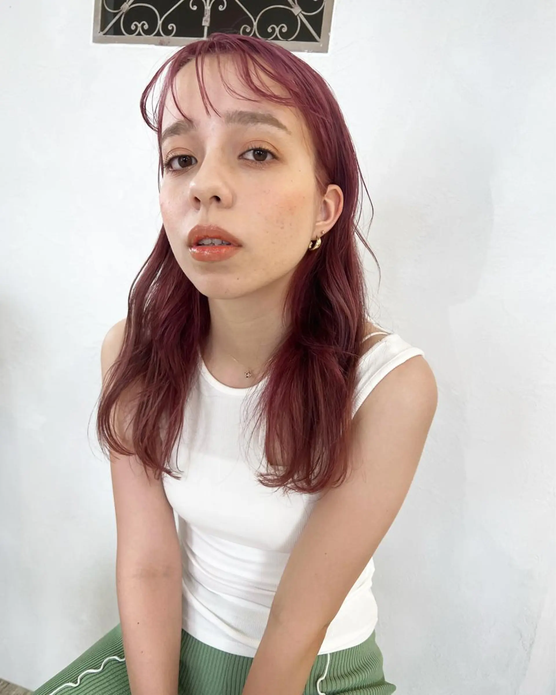 セミロング カラー ピンクカラー テトネ タカシのヘアスタイル