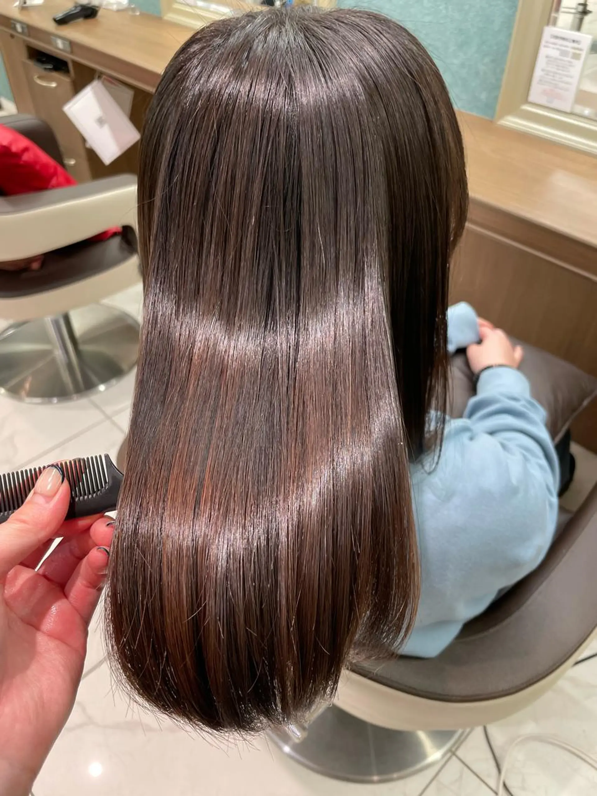 セミロング 縮毛矯正 縮毛矯正 トリートメント 福島成美/髪質改善 縮毛矯正/カラーのヘアスタイル