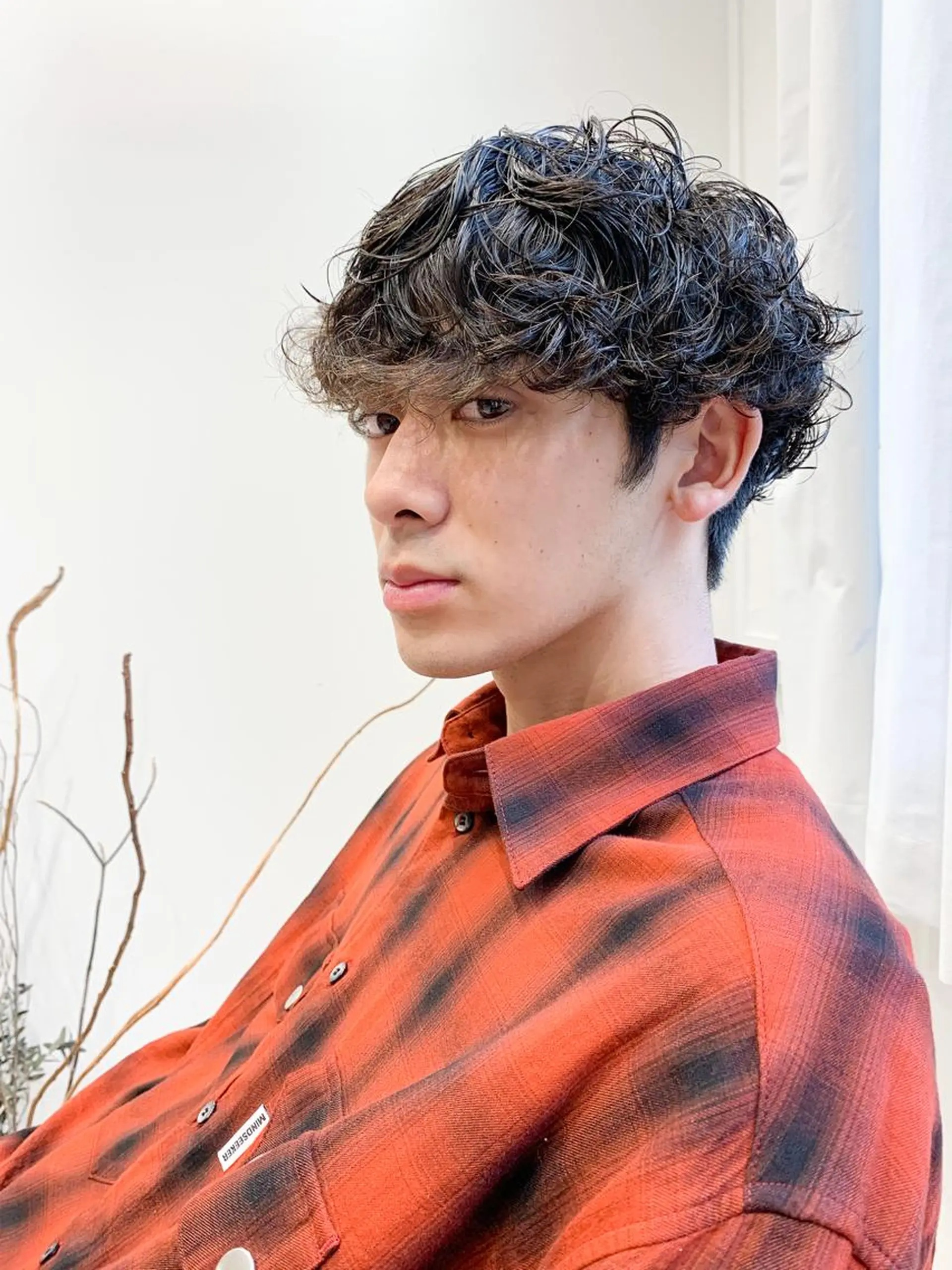 ショート パーマ メンズ マッシュ メンズパーマ tension 【テンション】のヘアスタイル