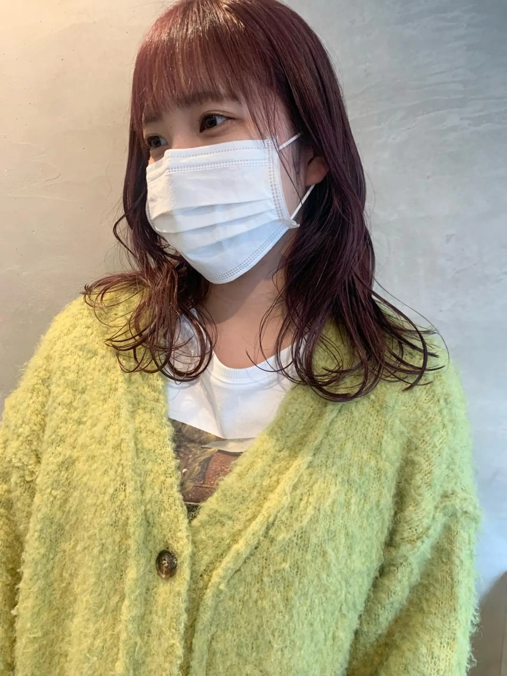 セミロング カラー メンズ ラベンダーカラー ピンクカラー ピンクラベンダー ヘアカラー 落合希 Olivebeigeのヘアスタイル