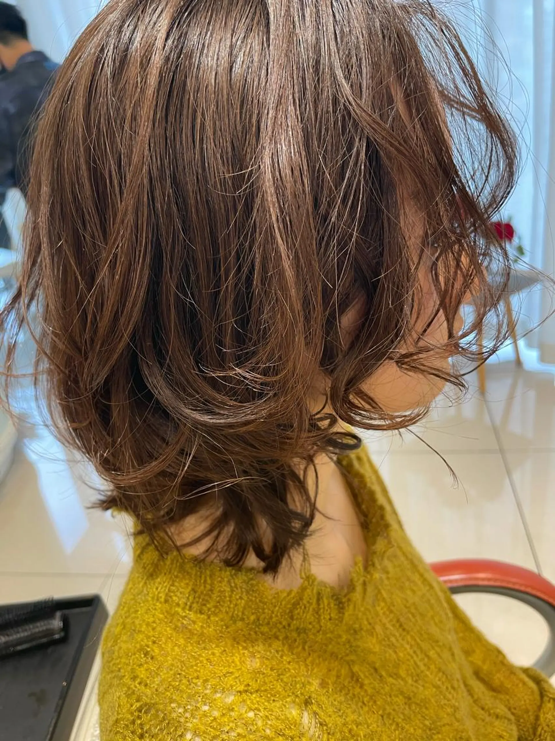 ミディアム パーマ ミディアムパーマ ヘアカラー トリートメント 福島成美/髪質改善 縮毛矯正/カラーのヘアスタイル