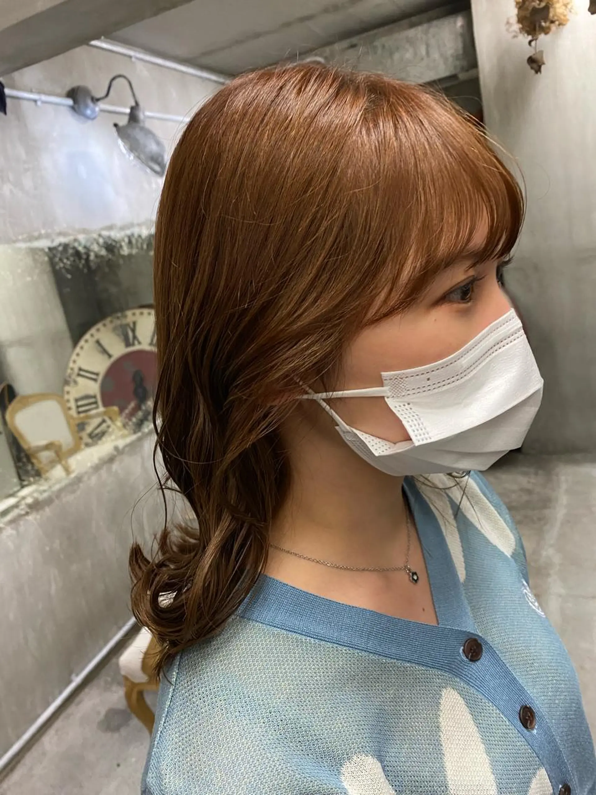 ミディアム カラー ブリーチ ダブルカラー ハイトーンカラー ブリーチなしカラー お任せヘア☘️☘️ 及川渚のヘアスタイル