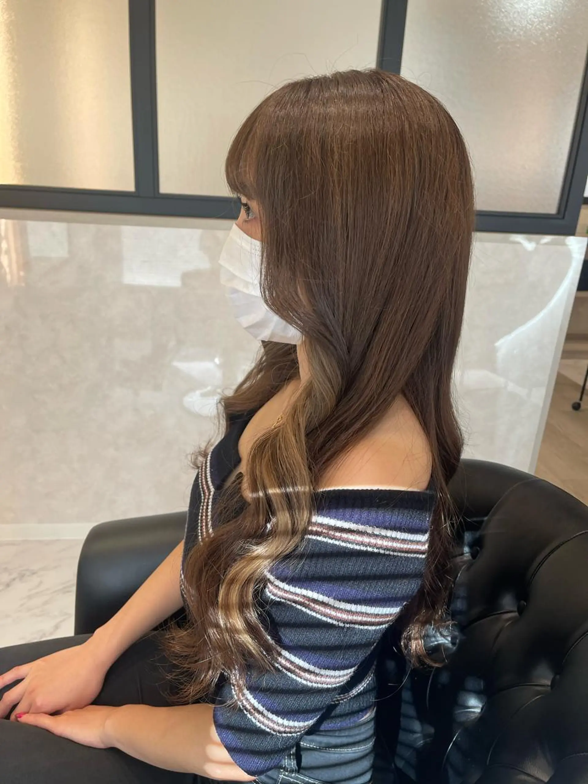 ロング カラー ヘアカラー トリートメント &chaLme   心斎橋所属・emi/髪質改善/ 韓国風/艶カラーのヘアスタイル