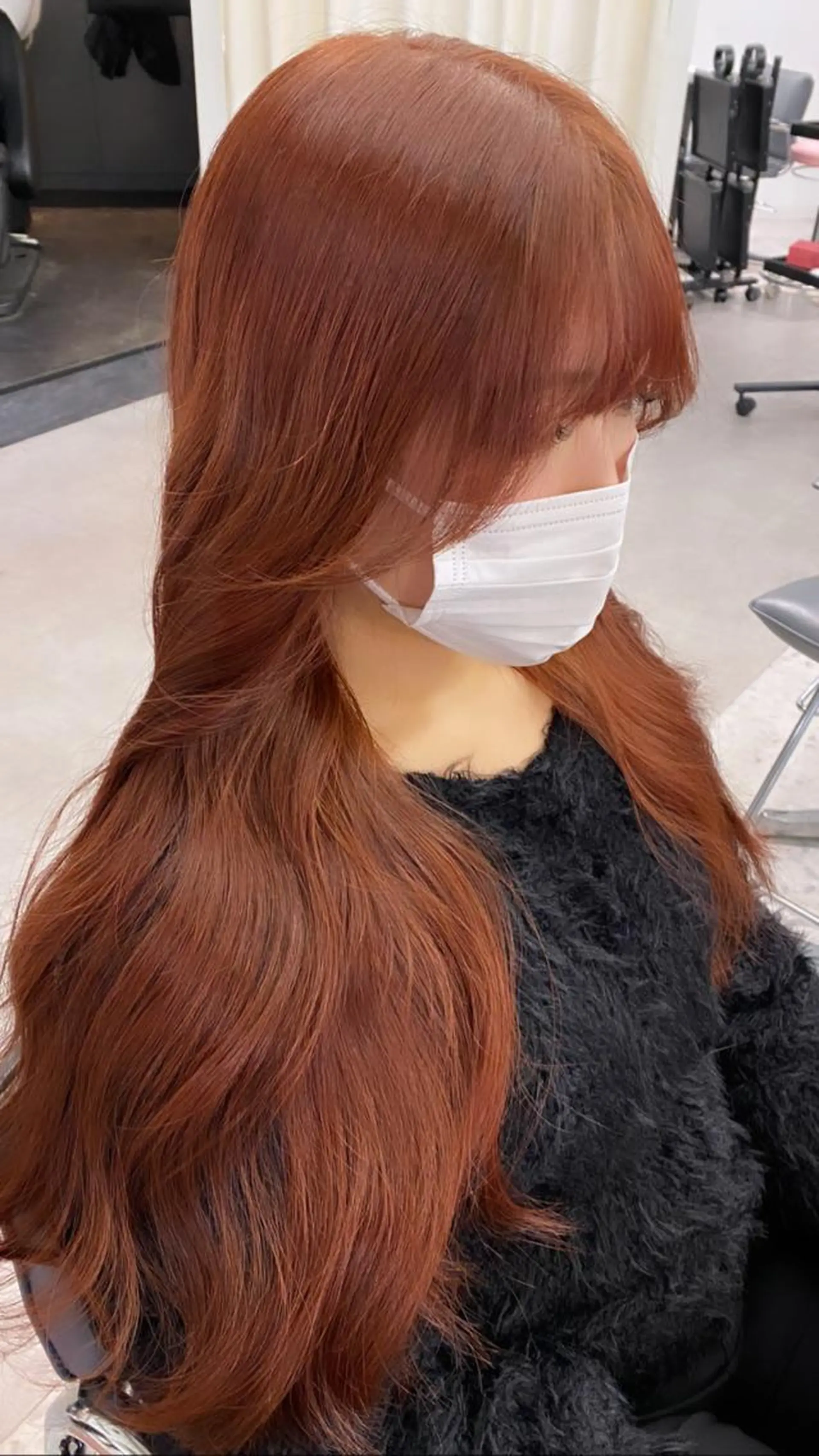 ロング カラー ブラウンカラー オレンジ オレンジブラウン 韓国風ヘア カット ヘアカラー トリートメント 渋谷韓国ヘア🇰🇷 SAYAKA🩶ᩚのヘアスタイル