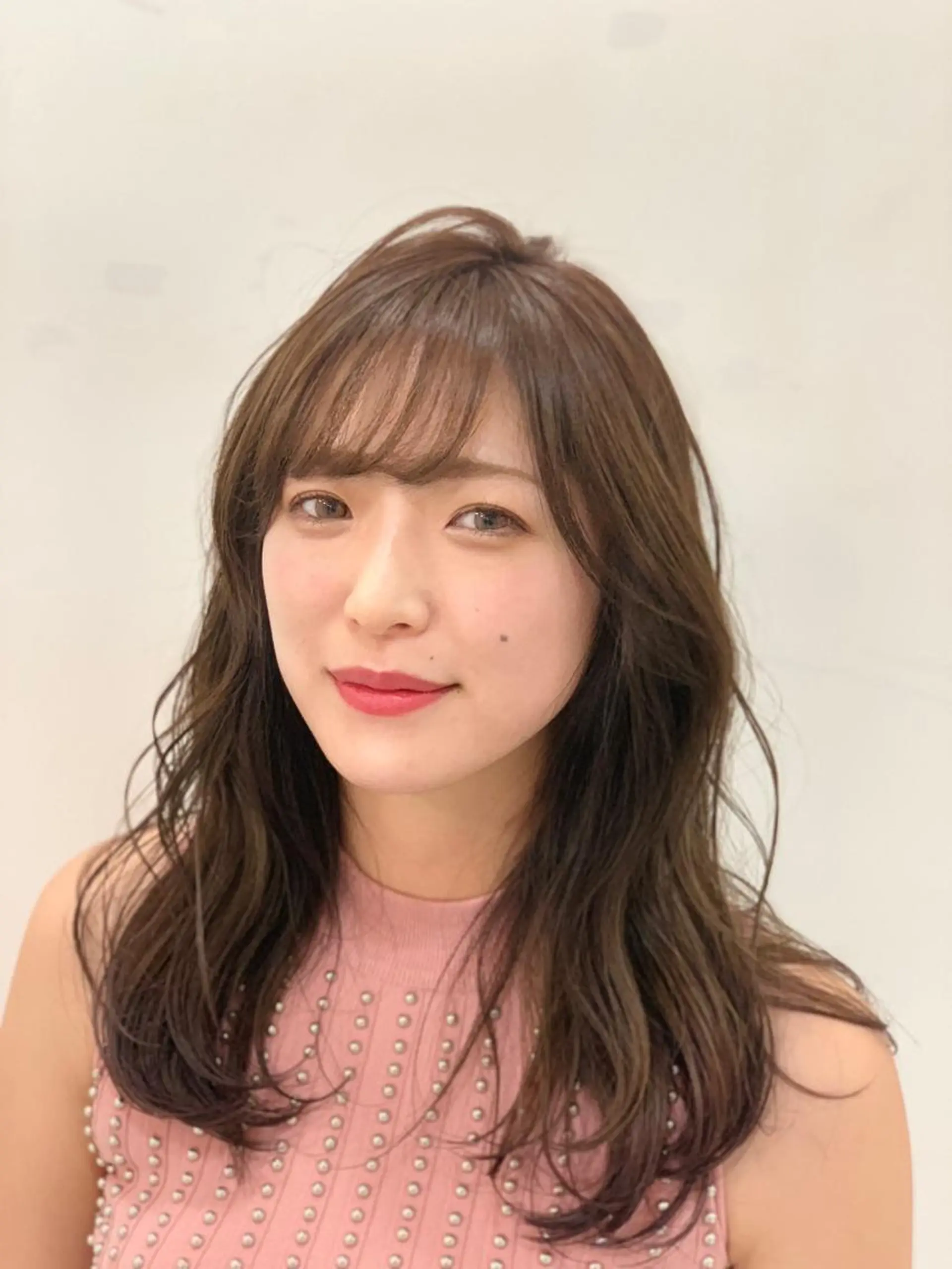 セミロング カラー パーマ アッシュ 縮毛矯正 トリートメント 髪質改善/縮毛矯正 /ブリーチ矯正/岡部のヘアスタイル