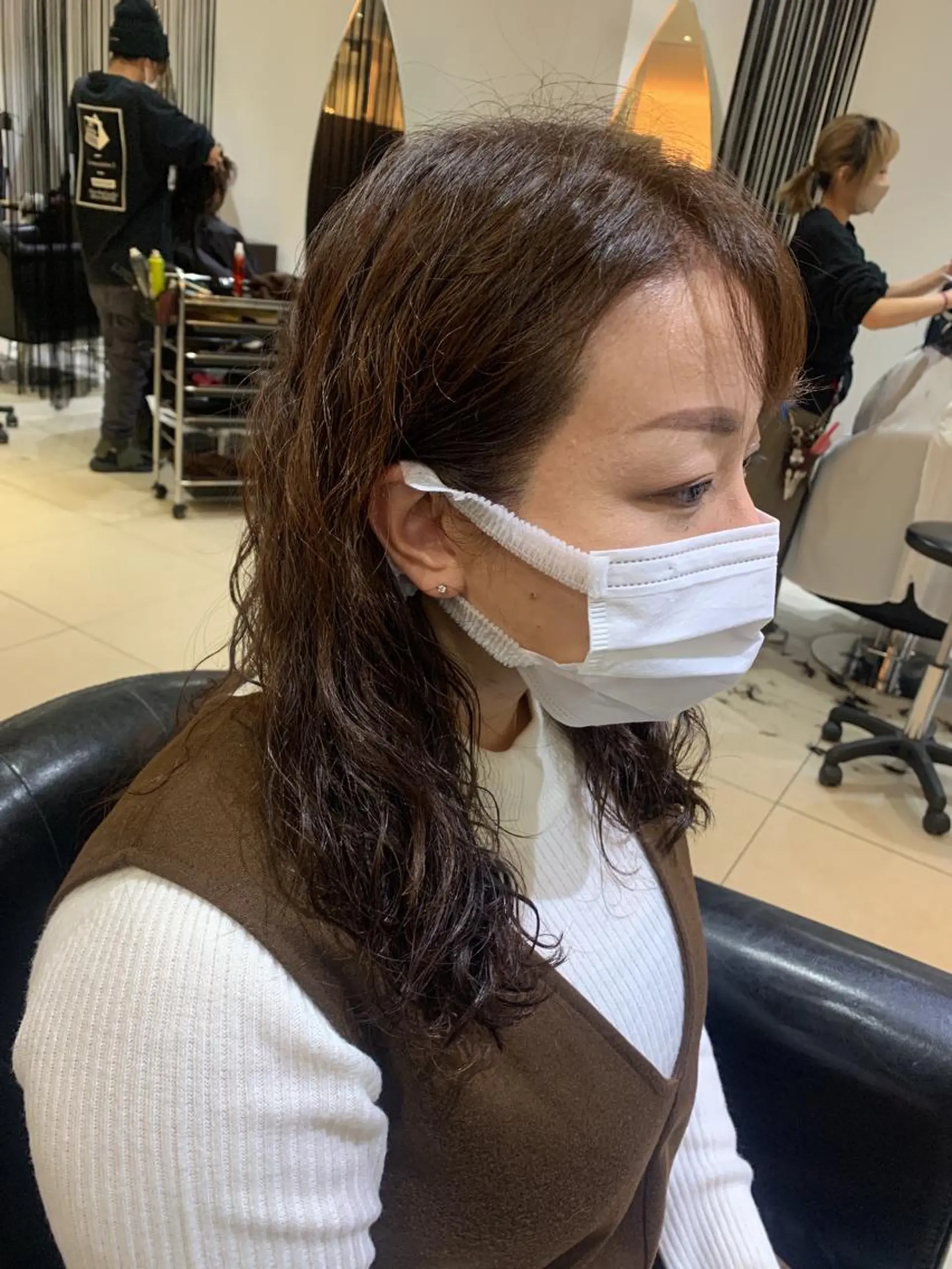 セミロング パーマ カット パーマ トリートメント 吉本 yoshimotoのヘアスタイル