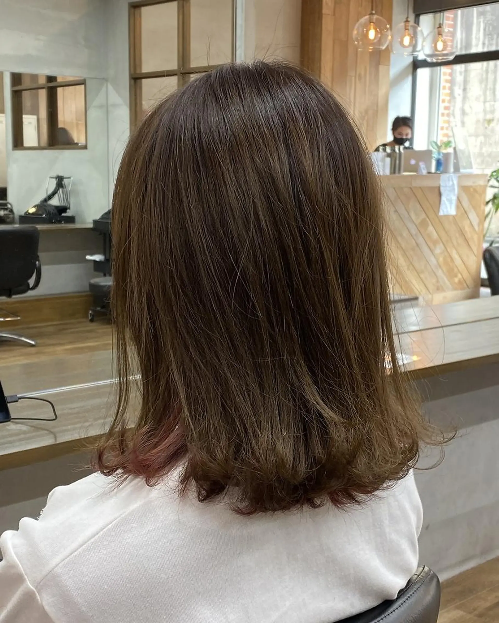 ミディアム カラー インナーカラー ピンクカラー ANGELICA 天理店のヘアスタイル