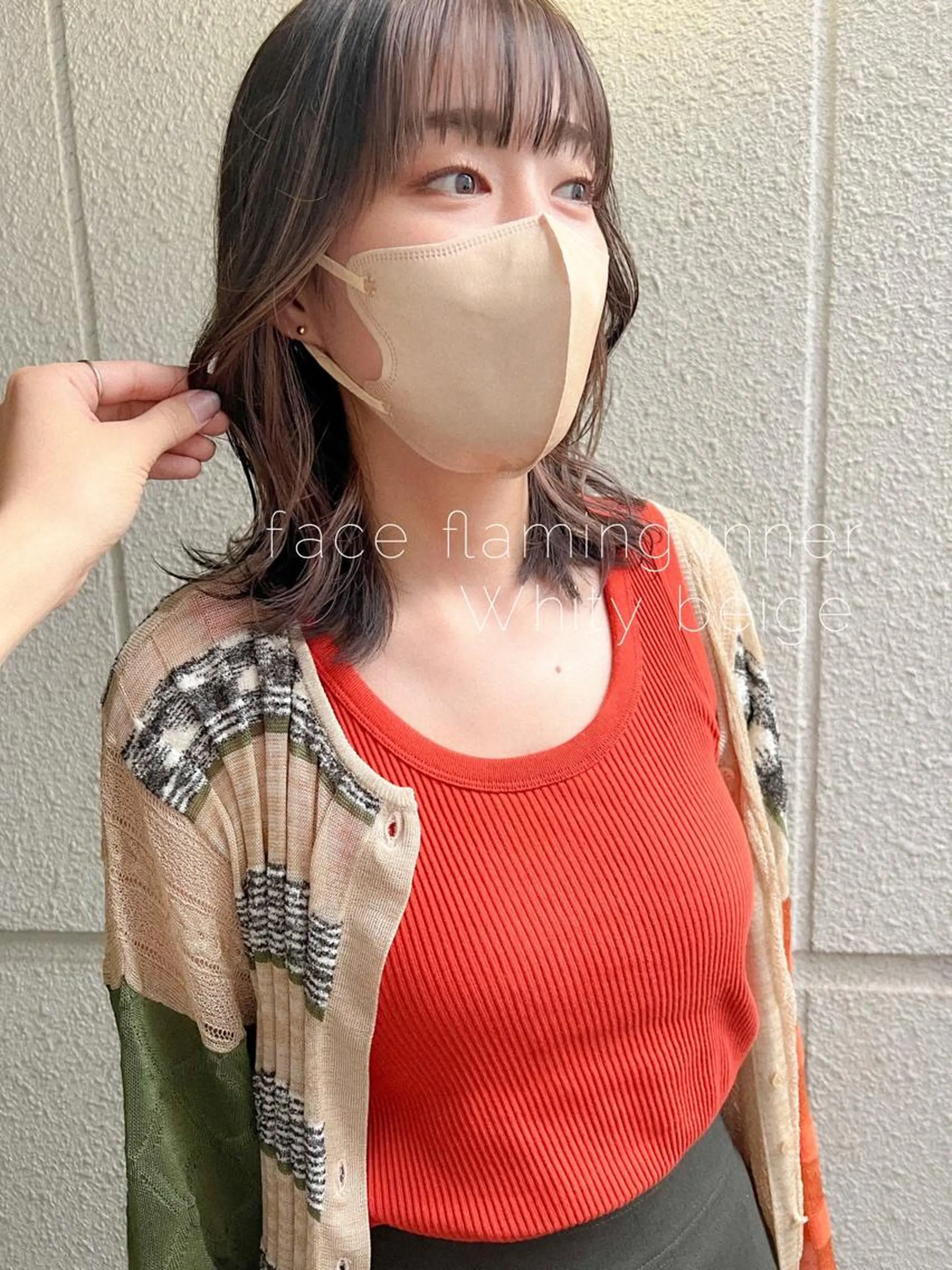 ミディアム カラー ブリーチ 顔周りカット ヘアカラー カラーパティシエ facce🌼ikoのヘアスタイル