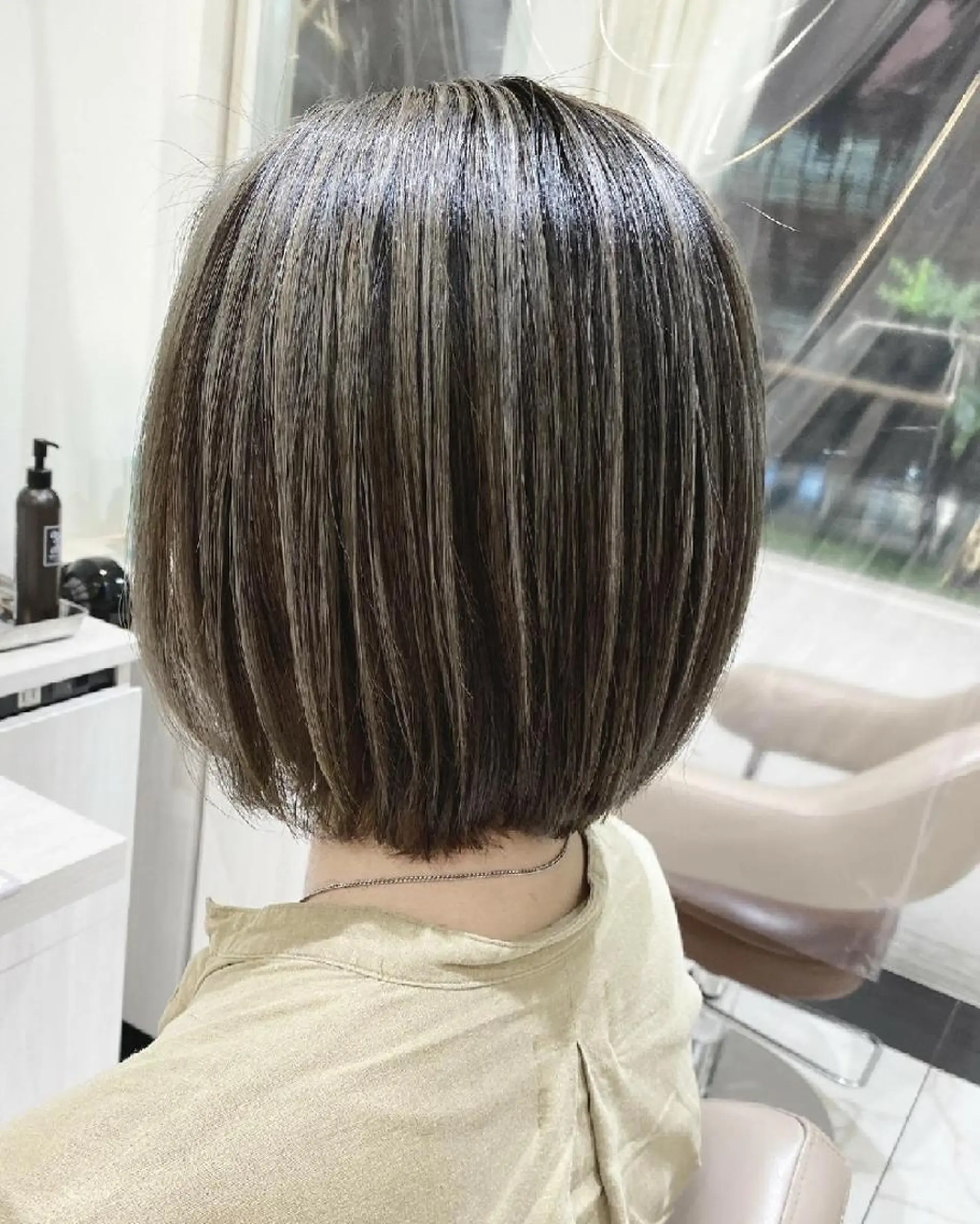 ミディアム カラー ハイライトカラー ボブ ハイライト ヘアカラー ＡＳＨ大宮/ブリーチ 髪質改善/カラーのヘアスタイル