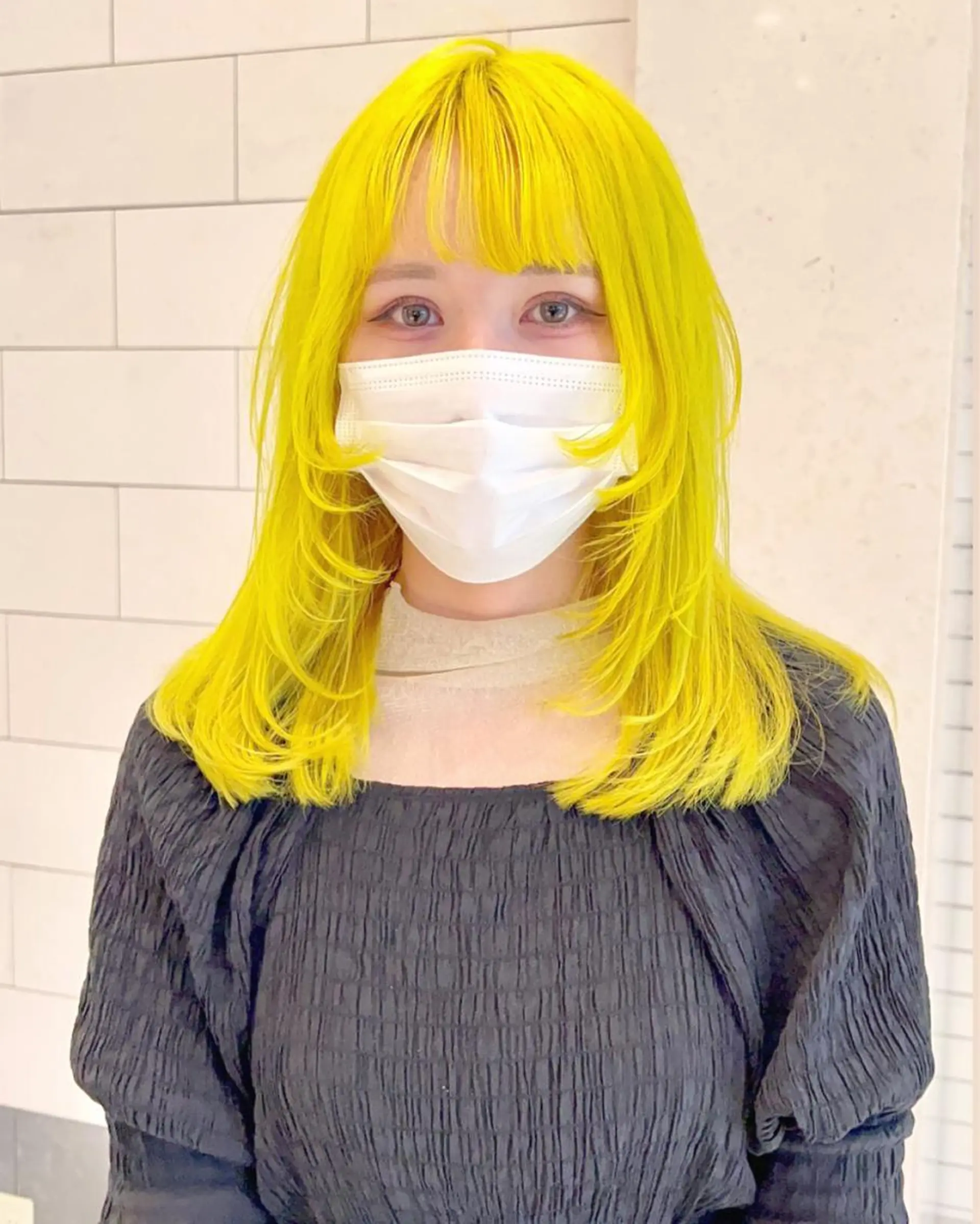 セミロング カラー フルガキ ハルカ天神美容室のヘアスタイル