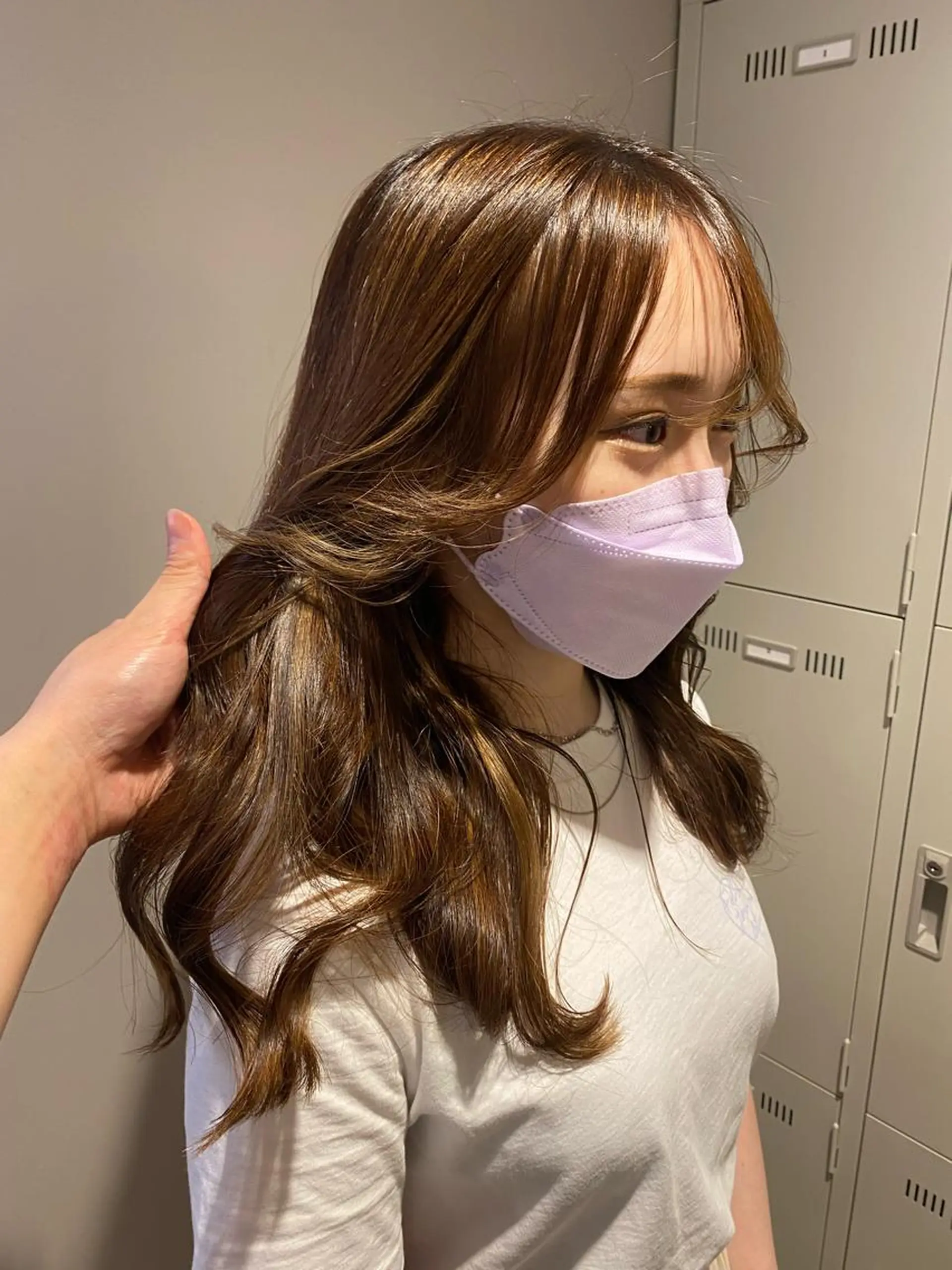 セミロング カラー パーマ ヘアアレンジ メンズ キッズ ネイル マツエク・マツパ 韓国/トレンド レイヤー【101】のヘアスタイル