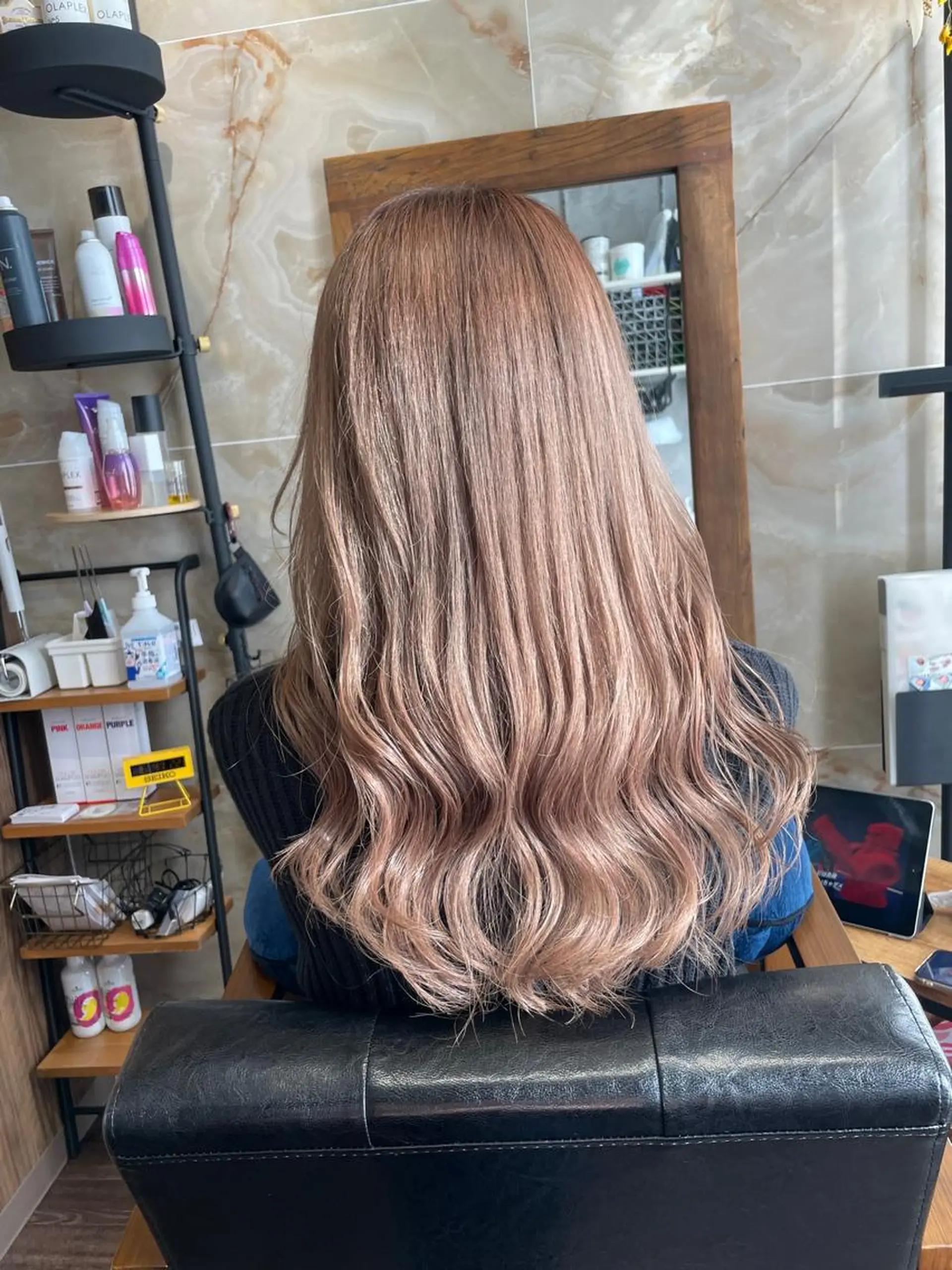 ロング カラー ヘアカラー トリートメント Lull1人美容室 バレイヤージュのヘアスタイル