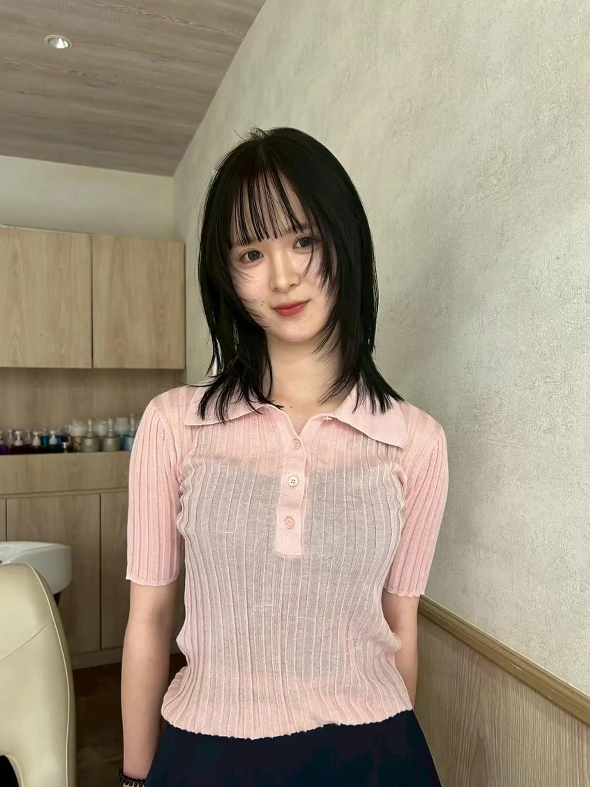 セミロング レイヤーカット 小顔カット ウルフカット ウルフレイヤー カラー/レイヤー/ 髪質改善/PAAQのヘアスタイル