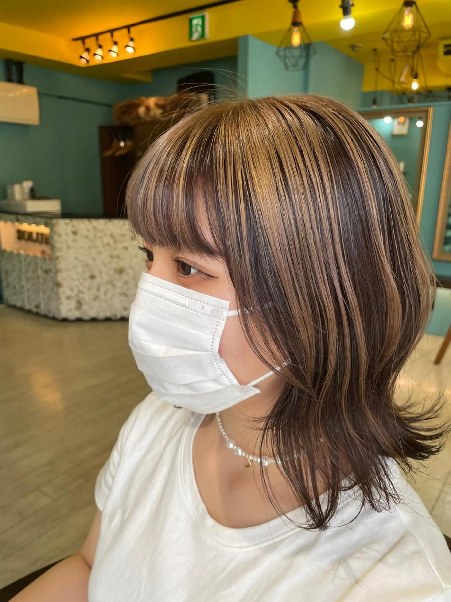 ミディアム カラー ベージュカラー ミルクティーベージュ カット ヘアカラー Share  Salon  Reco【GARDEN】所属・末石 智のヘアスタイル