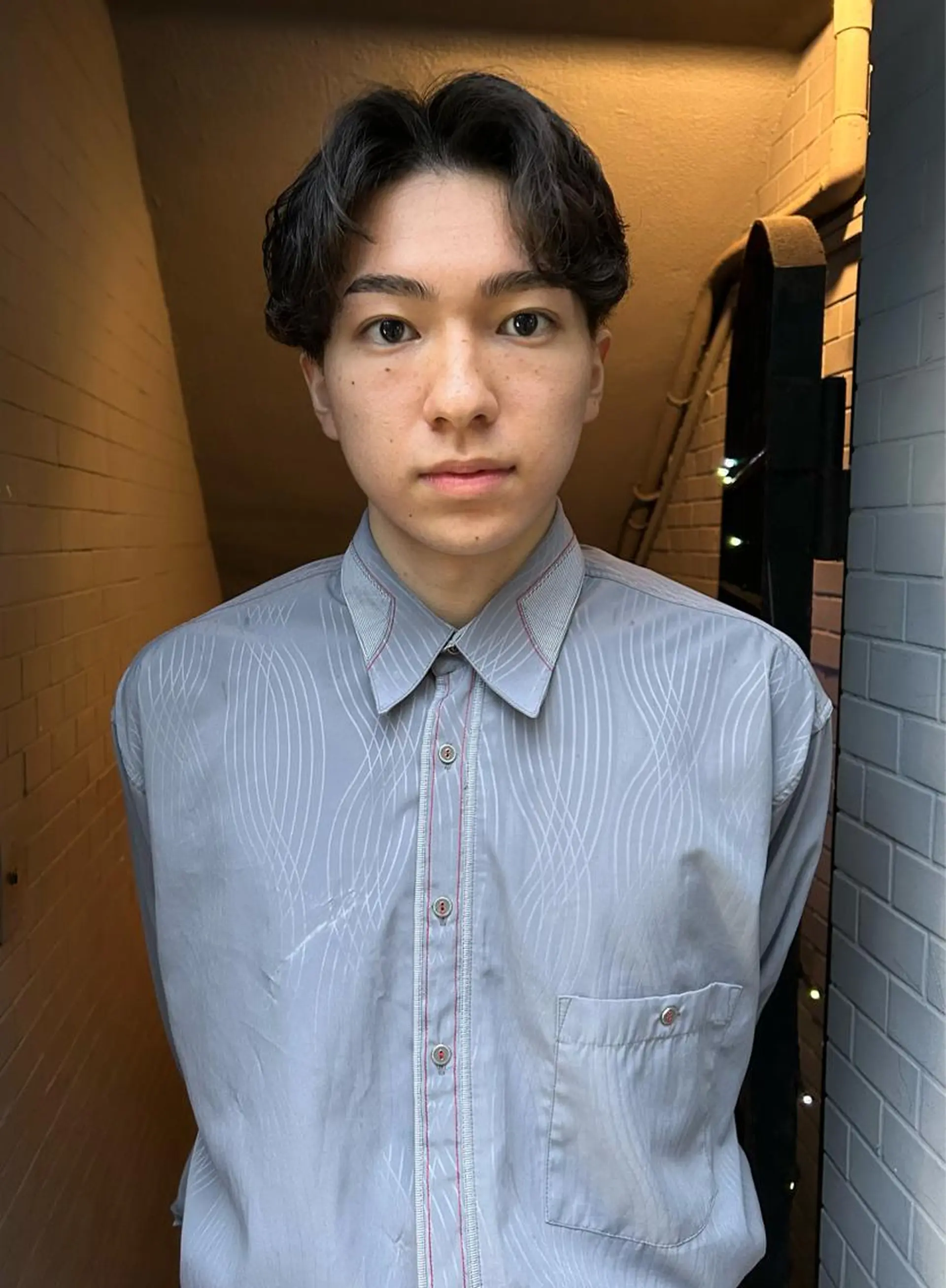 ショート メンズ メンズブリーチ センターパート メンズハイライト メンズインナーカラー メンズパーマ カット 💈メンズ短髪特化 ✂︎伊藤大輝💈のヘアスタイル