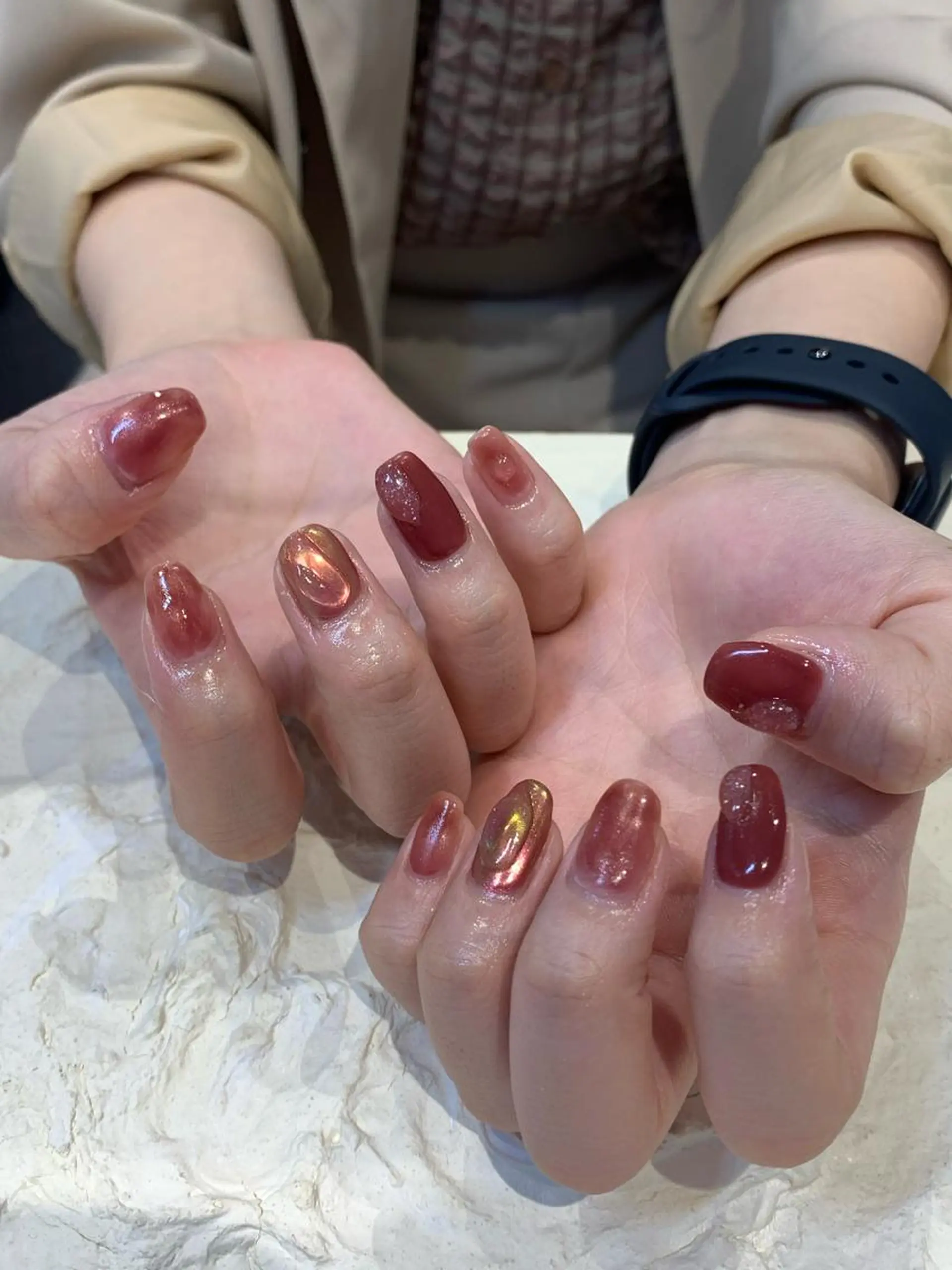 ネイル ピンク マキノ ユイのネイルデザイン