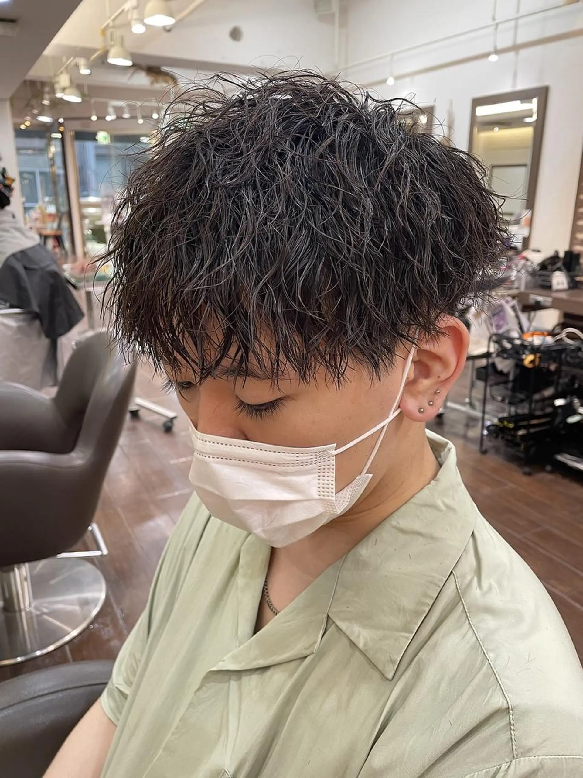 パーマ メンズ ニュアンスネイル/ ボブ/まちゃこのヘアスタイル