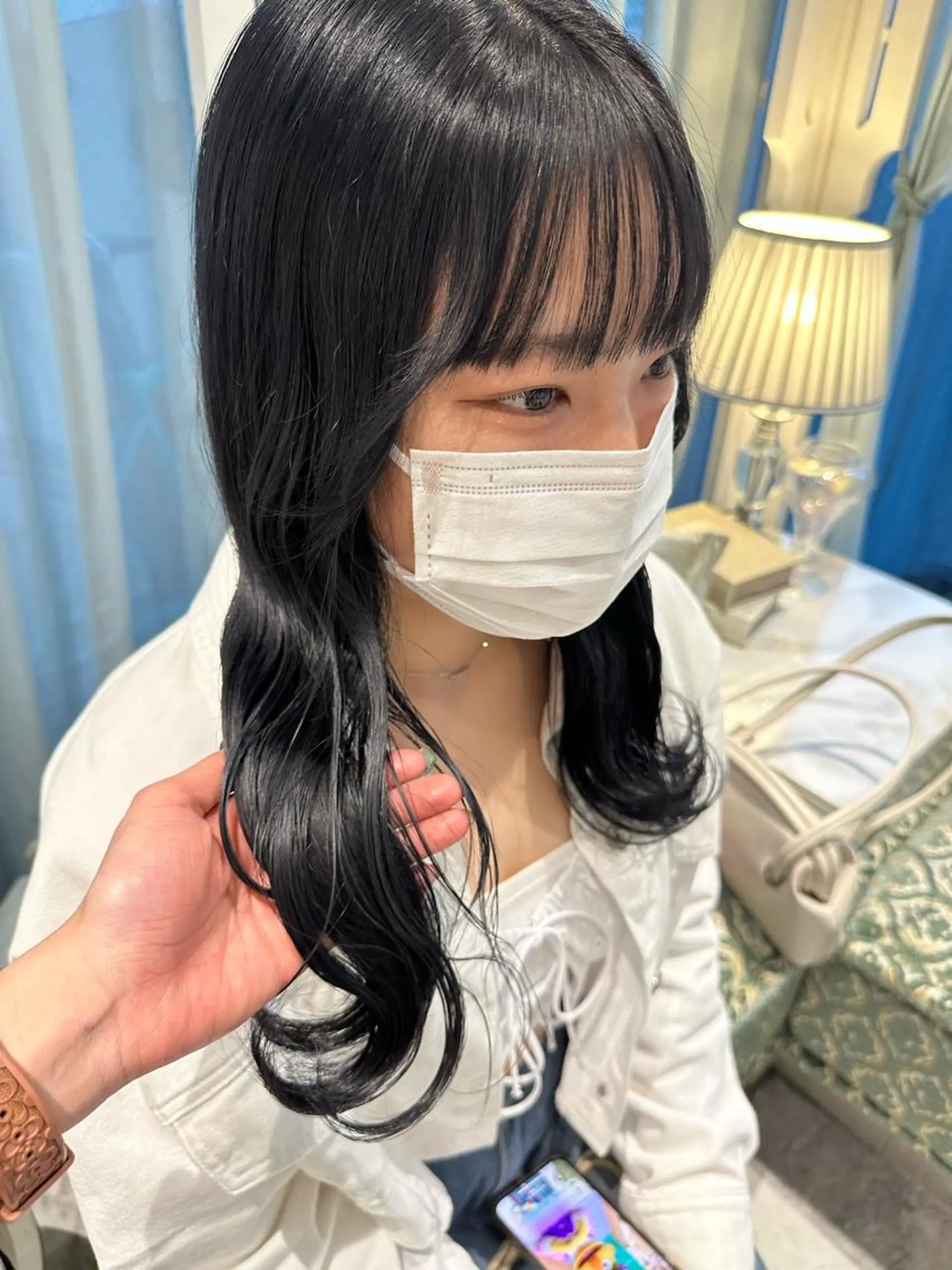 カラー ブリーチ ダブルカラー イヤリングカラー ハイライトカラー インナーカラー 渡辺 麻衣のヘアスタイル