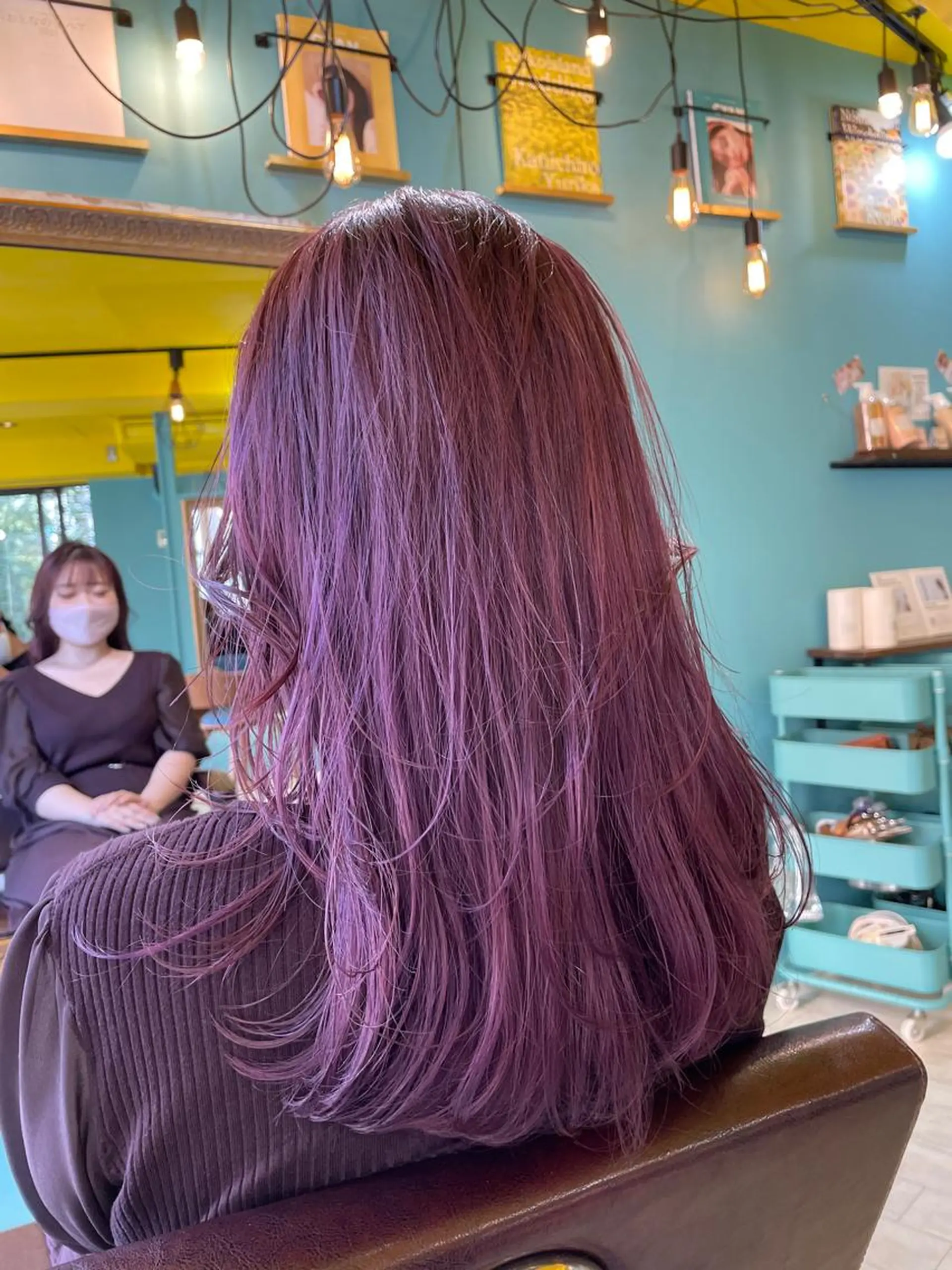 ロング カラー ピンクカラー 末石 智のヘアスタイル