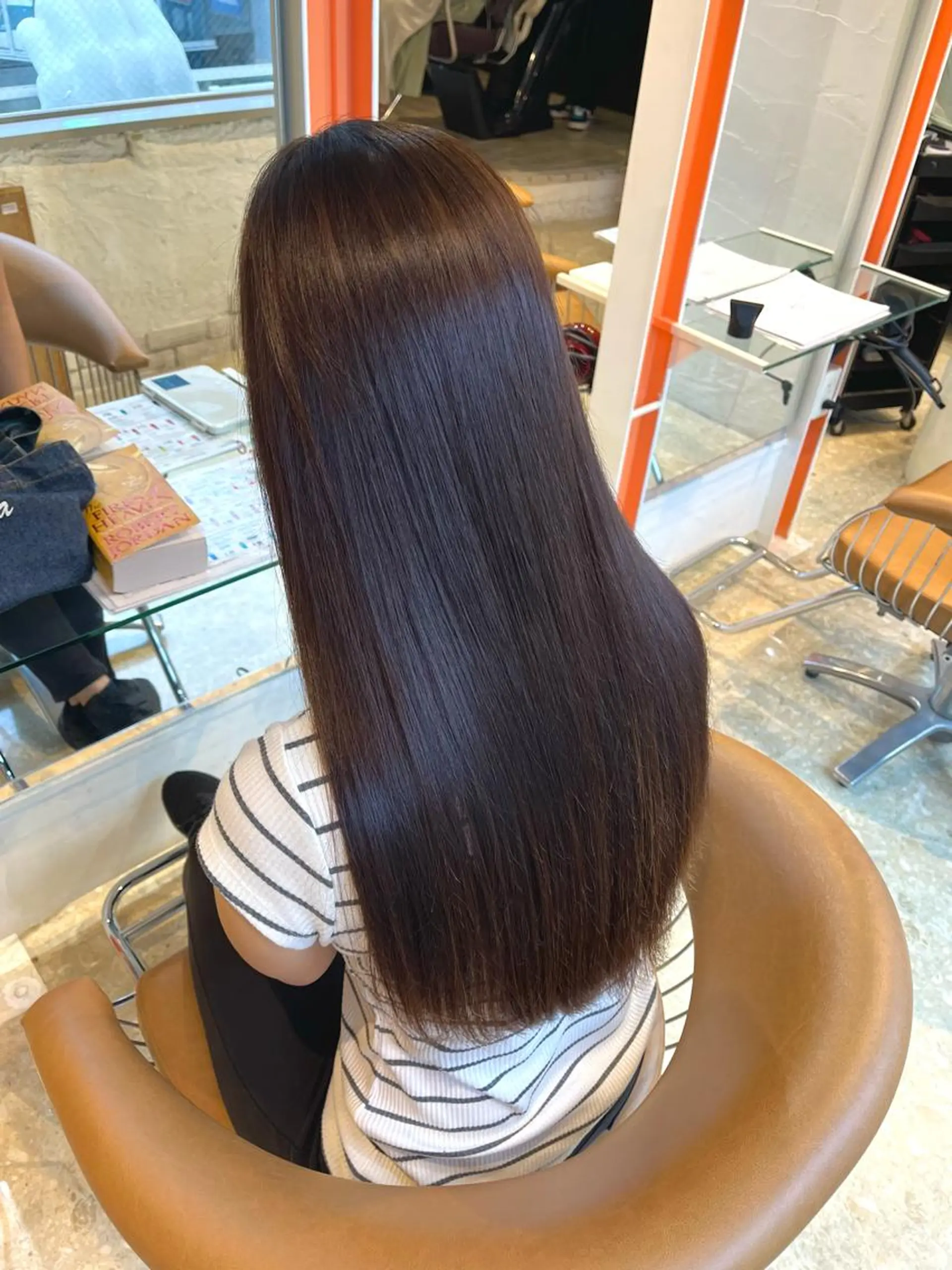 ロング カラー カット 縮毛矯正 トリートメント うしだ かおるのヘアスタイル