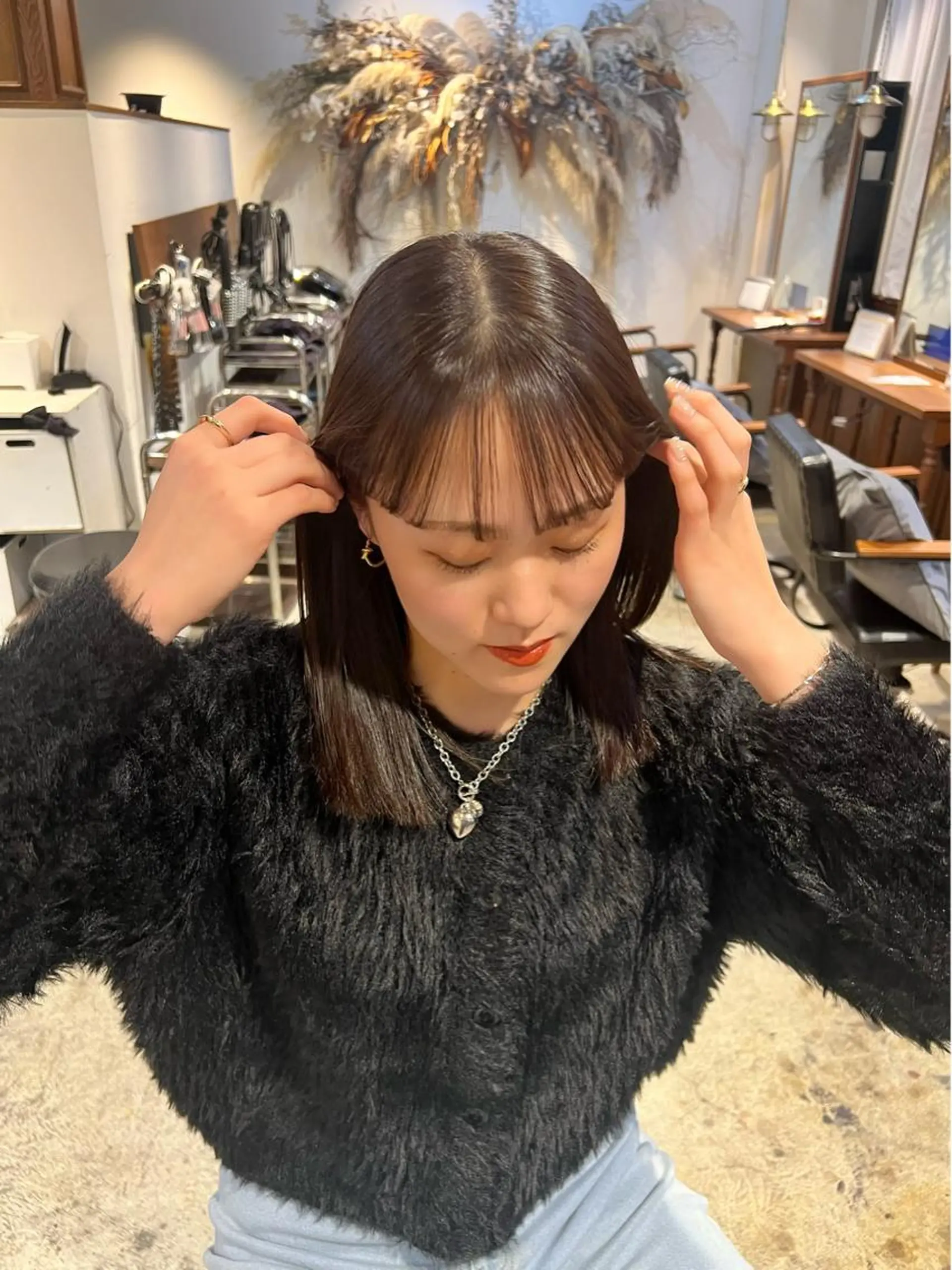 ミディアム カラー 髪質改善 レイヤーカット🤍 RINAのヘアスタイル