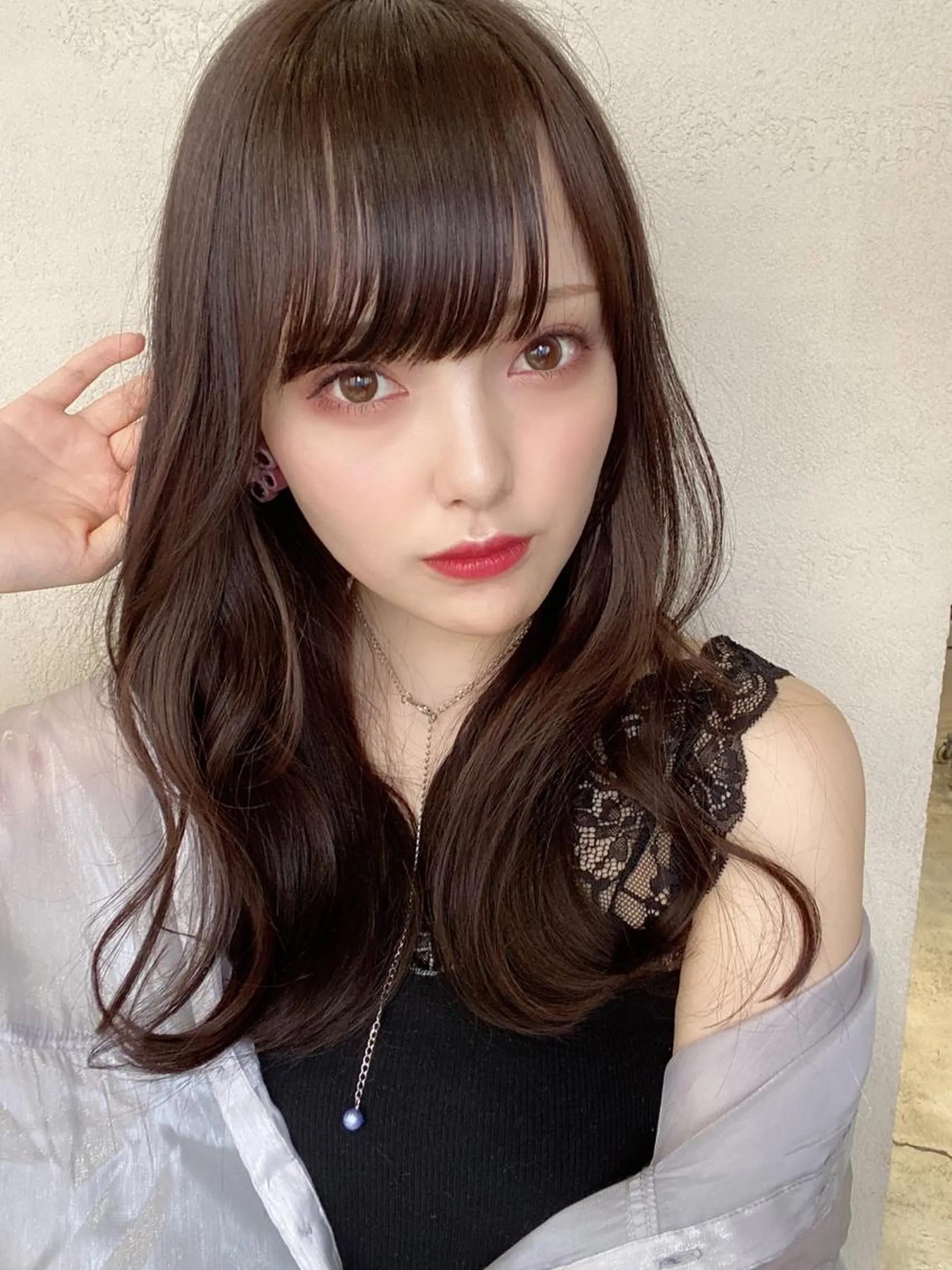 セミロング カラー パーマ バレイヤージュ ブリーチ ケアブリーチ ダブルカラー ハイライトカラー ヘアカラー トリートメント 新宿✨顔周りカット 韓国ヘア/坂本亜裟海のヘアスタイル