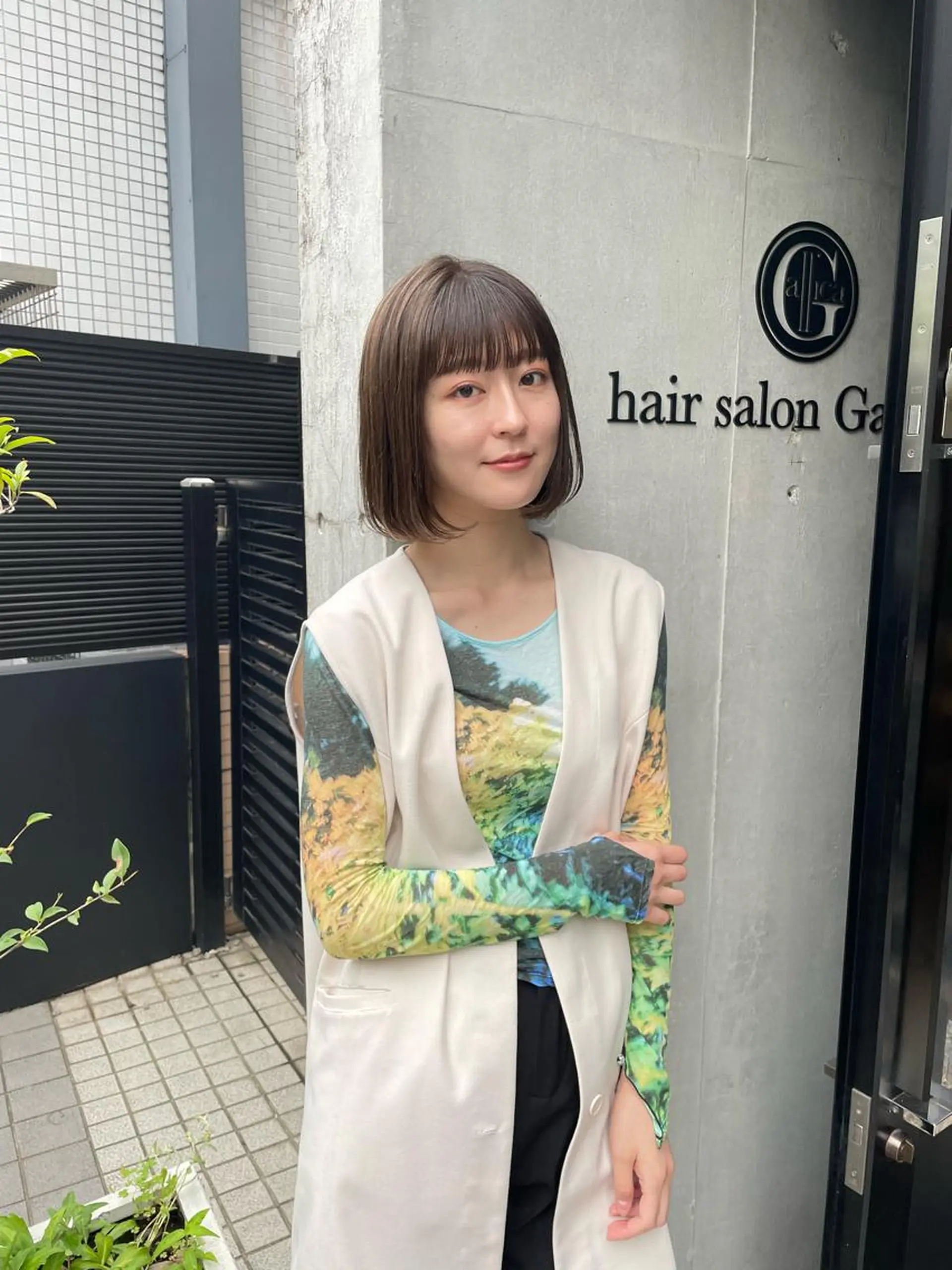 ミディアム オリーブ カラー✨有坂映哉のヘアスタイル