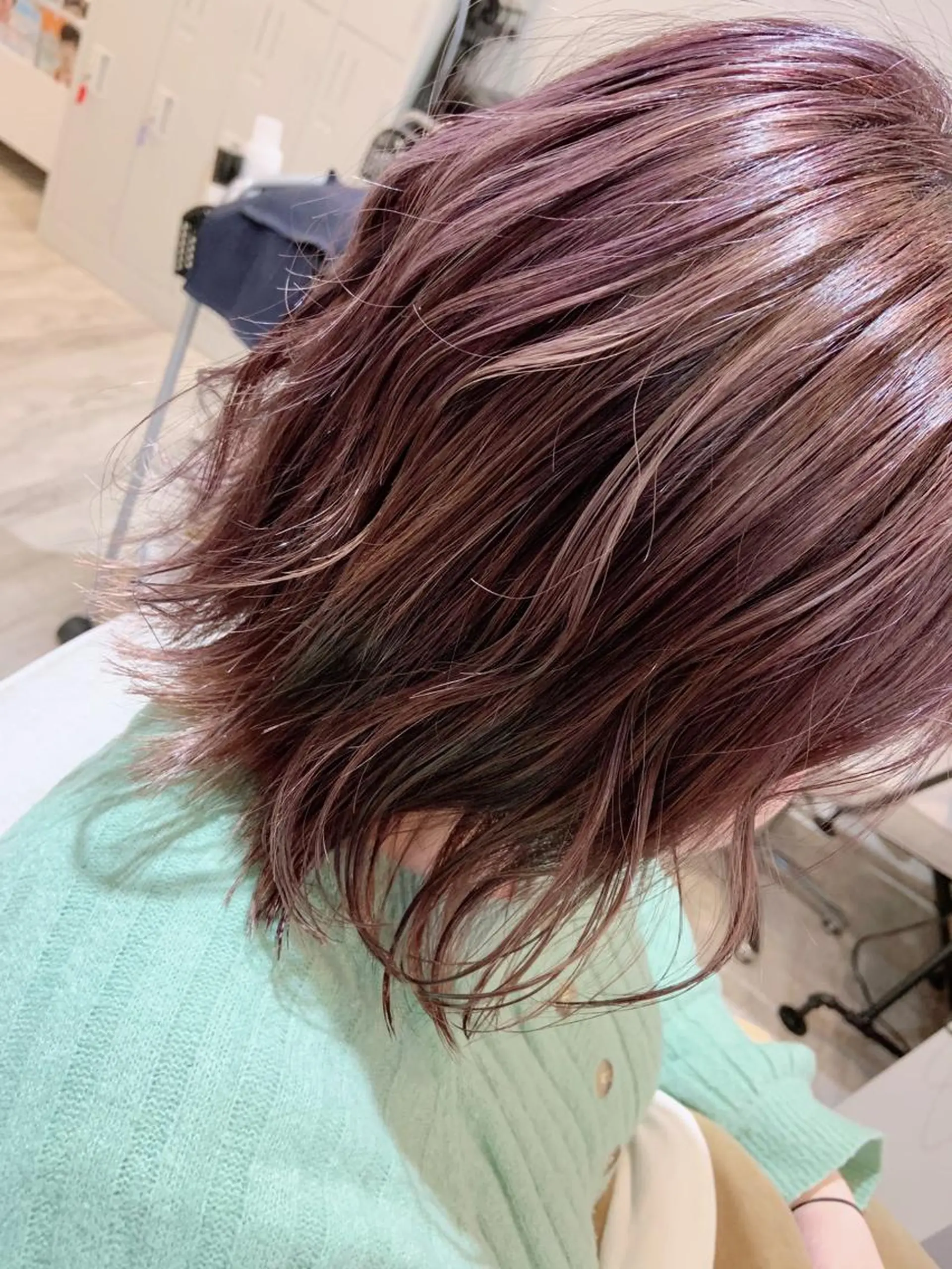 ショート カラー ヘアアレンジ ブリーチ パープルカラー 韓国hair🦋 Nanaのヘアスタイル