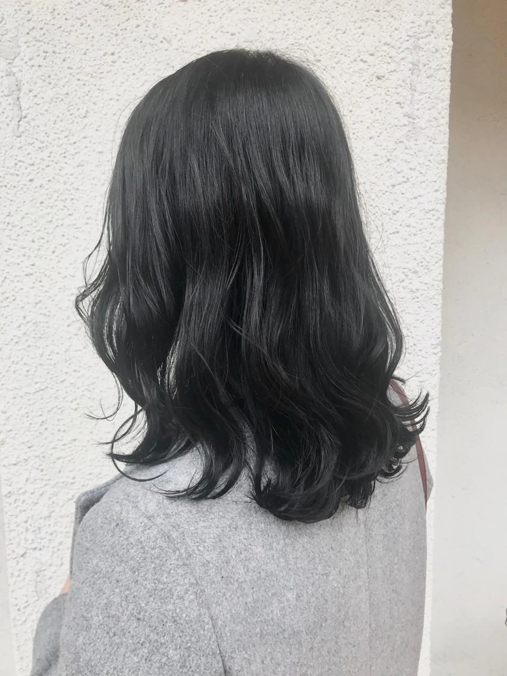 セミロング カラー ニュアンスパーマ/ レイヤー/茶屋町のヘアスタイル