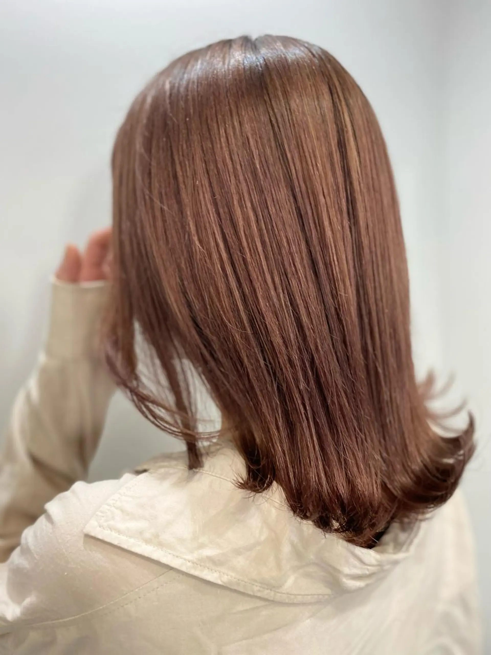 ミディアム カラー ベージュカラー ピンクカラー ピンクベージュ ヘアカラー トリートメント opus 店長大和 レイヤー/赤み消しのヘアスタイル