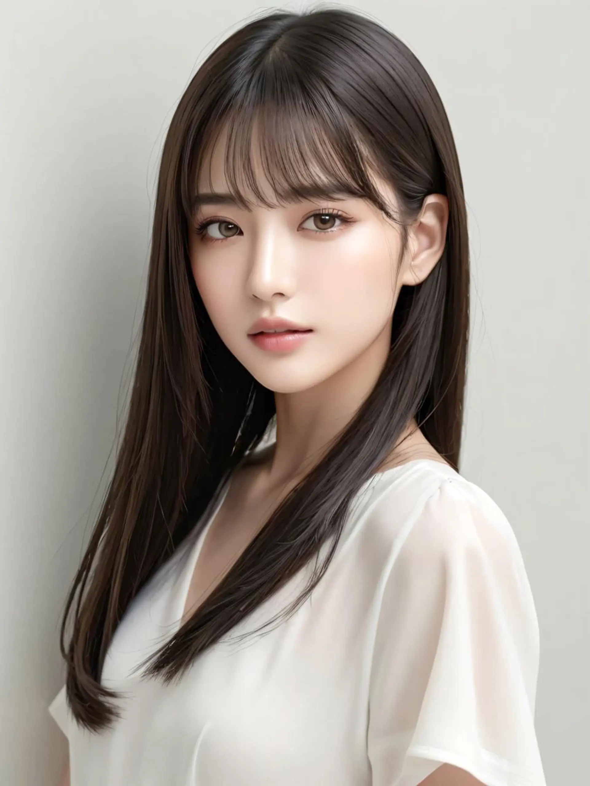 ロング エクステ 韓国風ヘア レイヤーカット 縮毛矯正 ウルフカット カット トリートメント ハッシュカット 韓国レイヤー　原宿のヘアスタイル