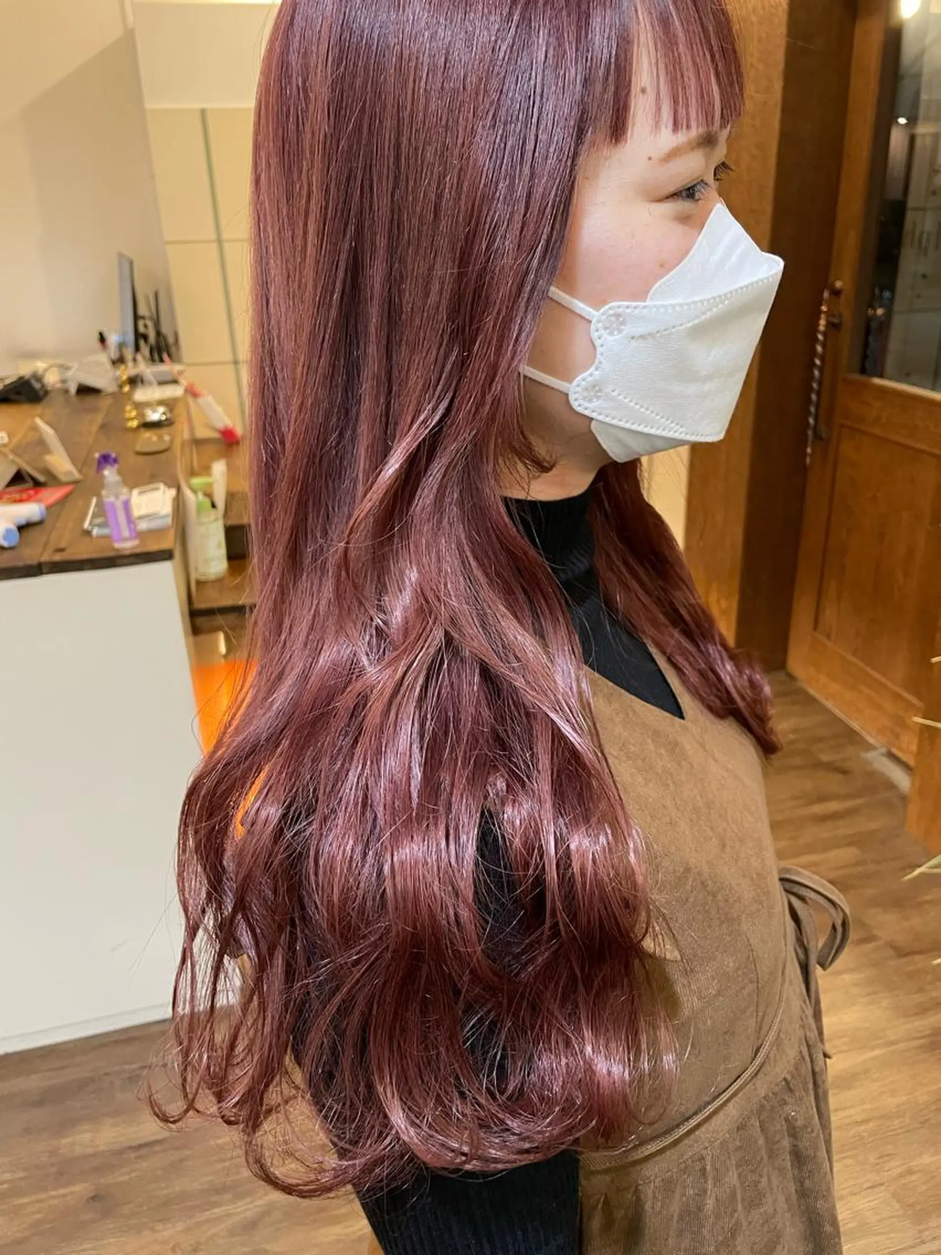 ロング カット ヘアカラー トリートメント しもかわ かほのヘアスタイル