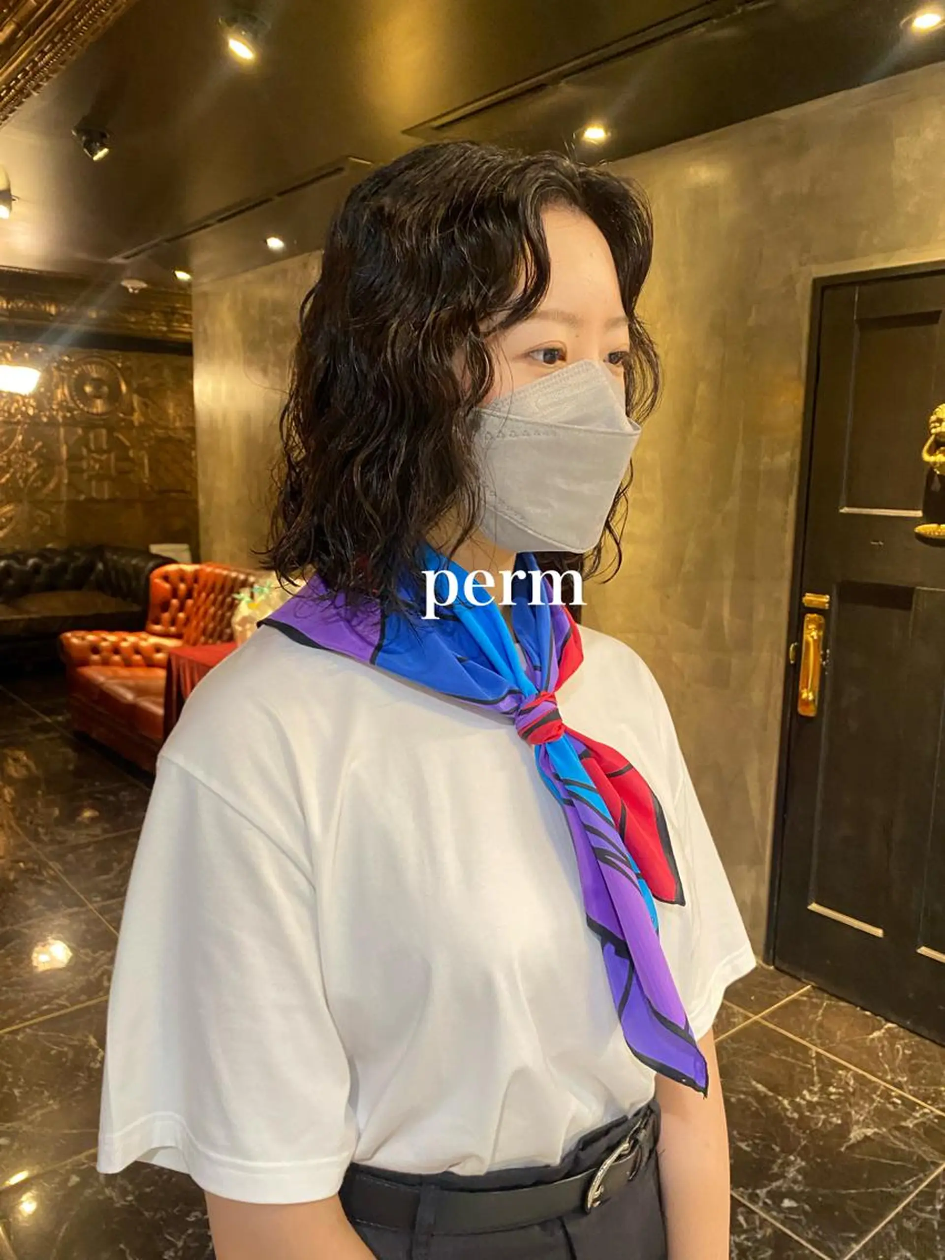 ミディアム パーマ ミディアムパーマ カット パーマ トリートメント メンズヘア/パーマ/ SHOUTOのヘアスタイル