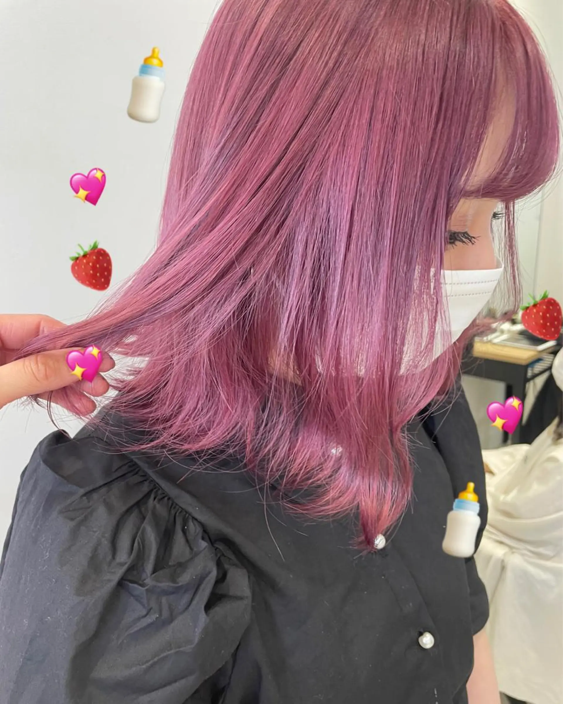 カラー ブリーチ ピンクカラー カット 新宿駅近♡個室 ♡関口三都季🌜のヘアスタイル