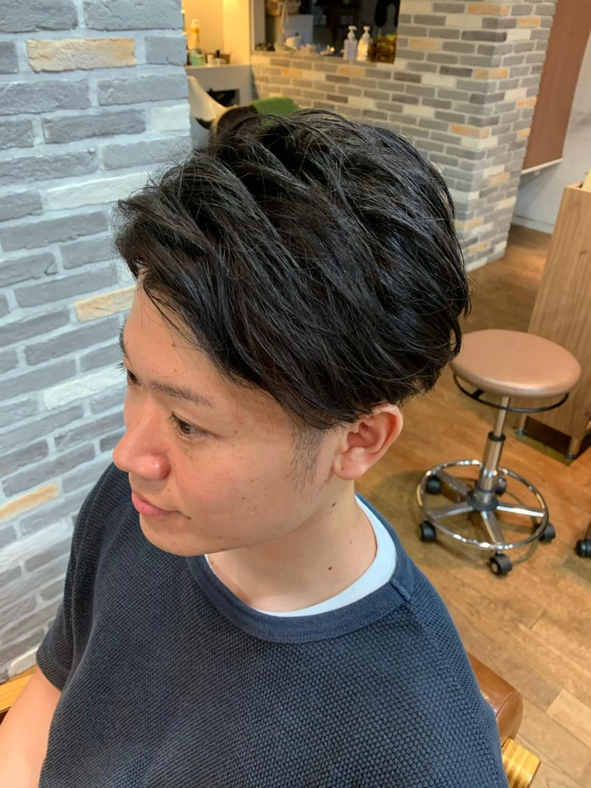 ショート メンズ アップバング マッシュ 刈り上げ カット特化美容師 齋藤桐のヘアスタイル