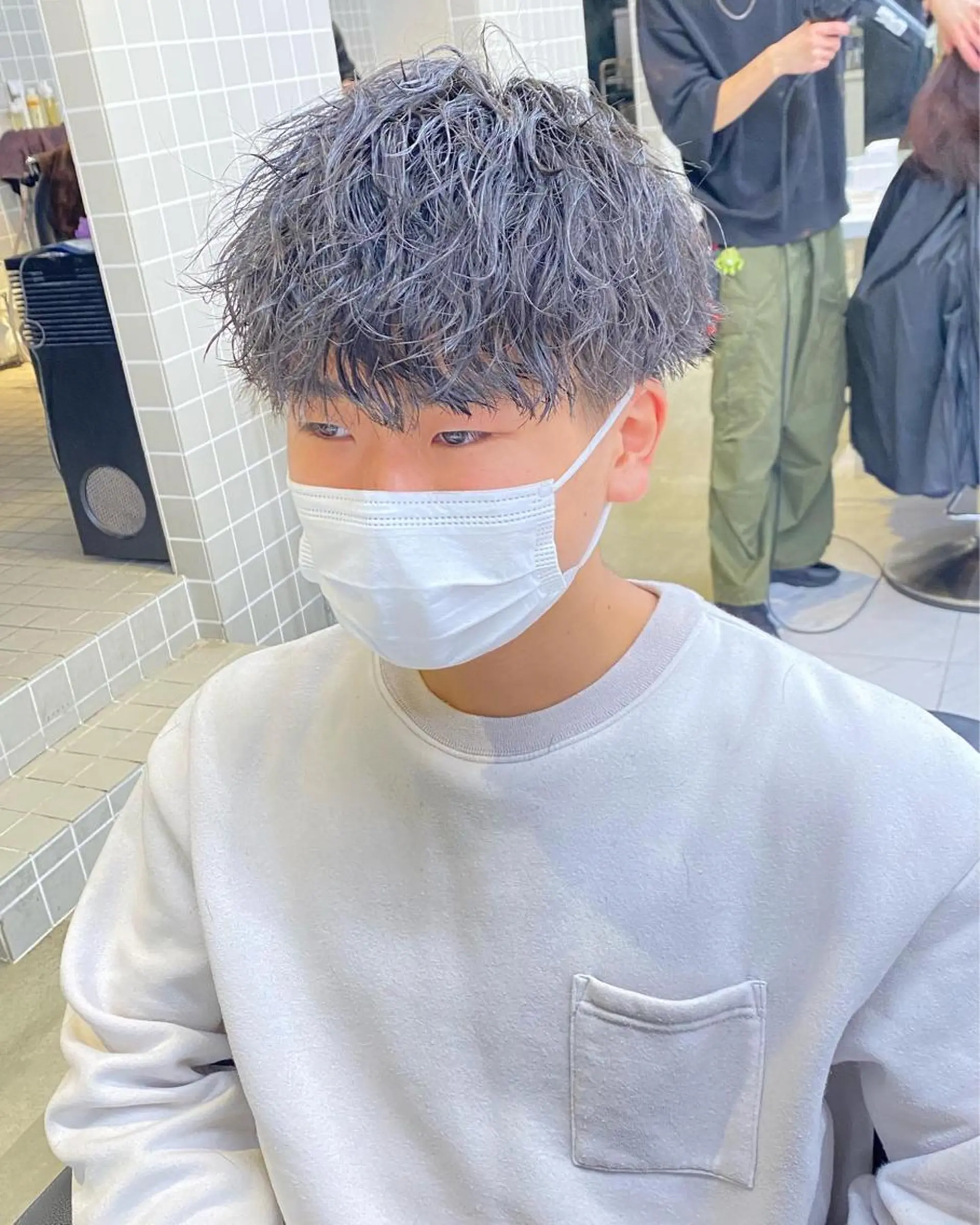 ミディアム パーマ ヘアアレンジ メンズ メンズ特化 水口湧太のヘアスタイル