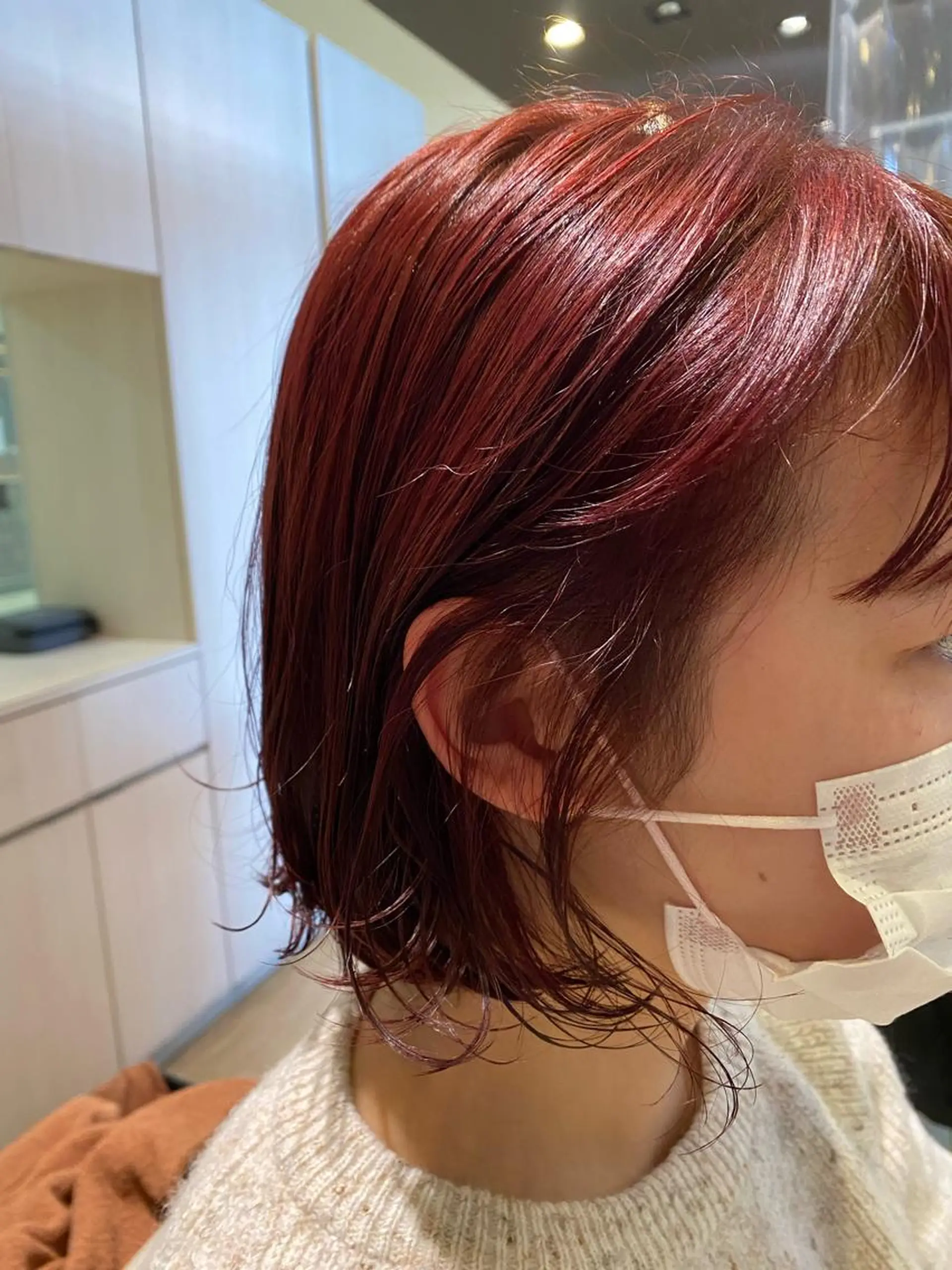 ミディアム カット ヘアカラー トリートメント 髪質改善/マツパ 垢抜け透明カラー衣笠のヘアスタイル
