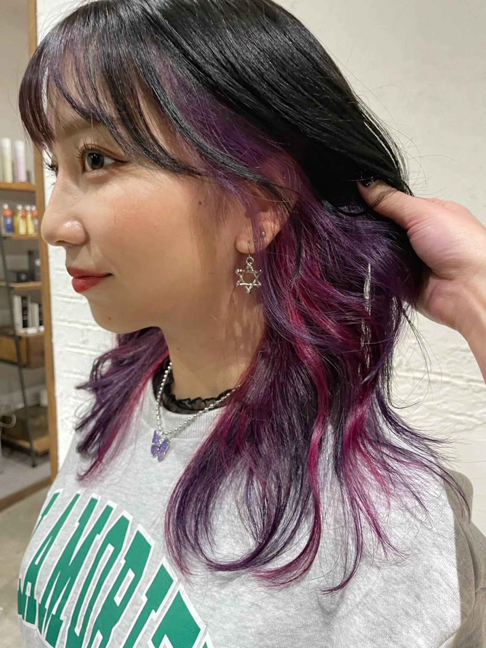 セミロング カラー パーマ ヘアカラー トリートメント ヨシムラ リオのヘアスタイル