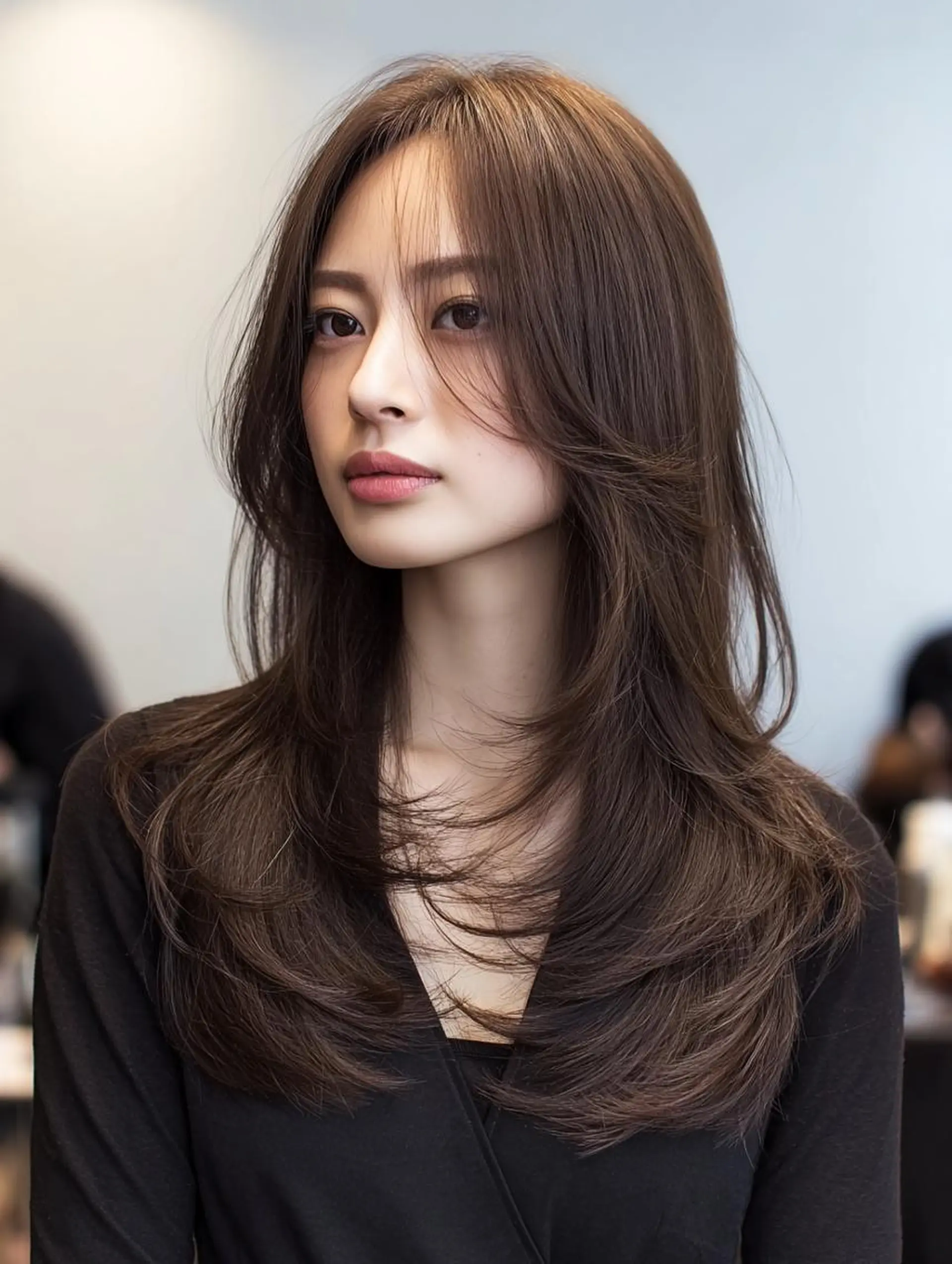 ミディアム ハッシュカット 髪質改善 レイヤーカット 縮毛矯正 トリートメント カット ヘアカラー トリートメント 生艶髪＆レイヤー🔔 渋谷お薦めNo.1✨のヘアスタイル