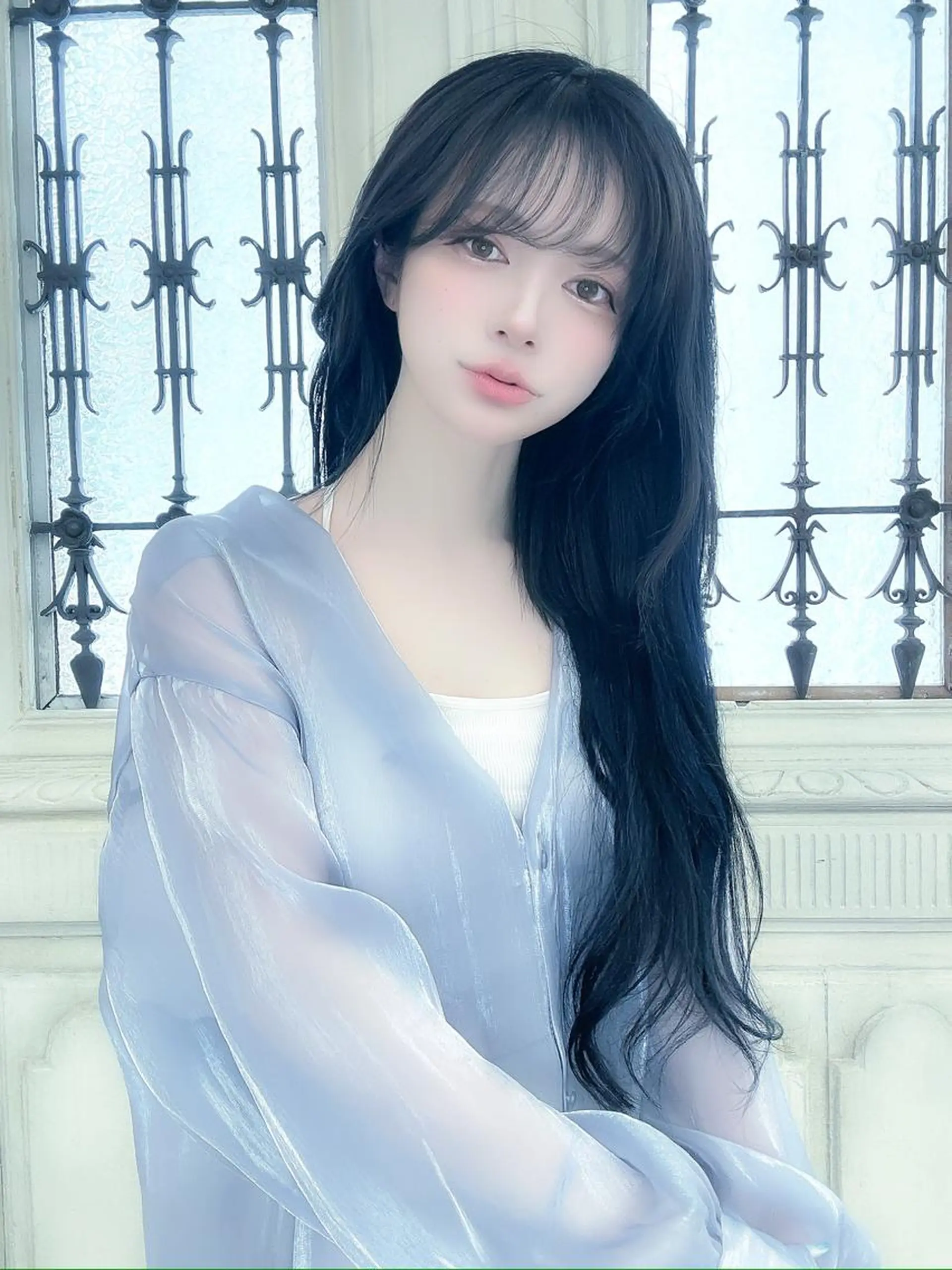 ロング カラー ブルーカラー 透明感カラー レイヤーカット カット ヘアカラー トリートメント 田中 アキオのヘアスタイル