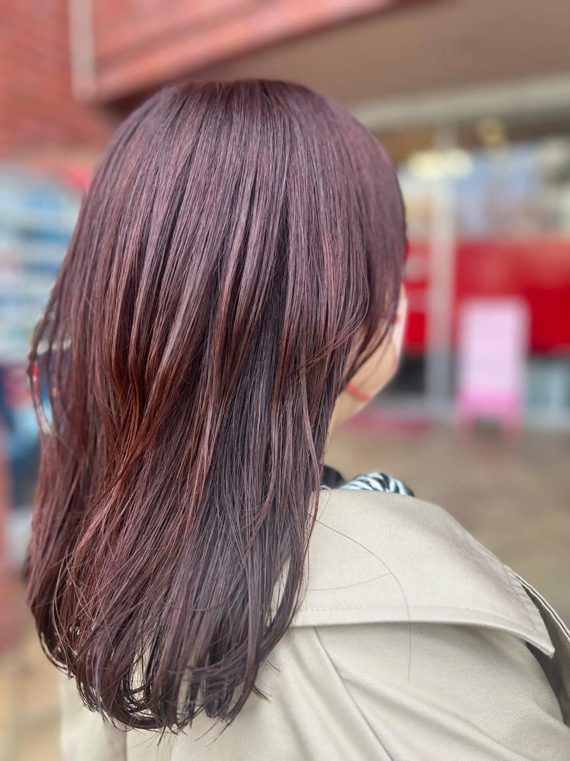 ミディアム カラー ブリーチ ブラウンカラー ブリーチなしカラー ピンクカラー ピンクブラウン 藤川 瑛梨奈のマツエク・マツパデザイン