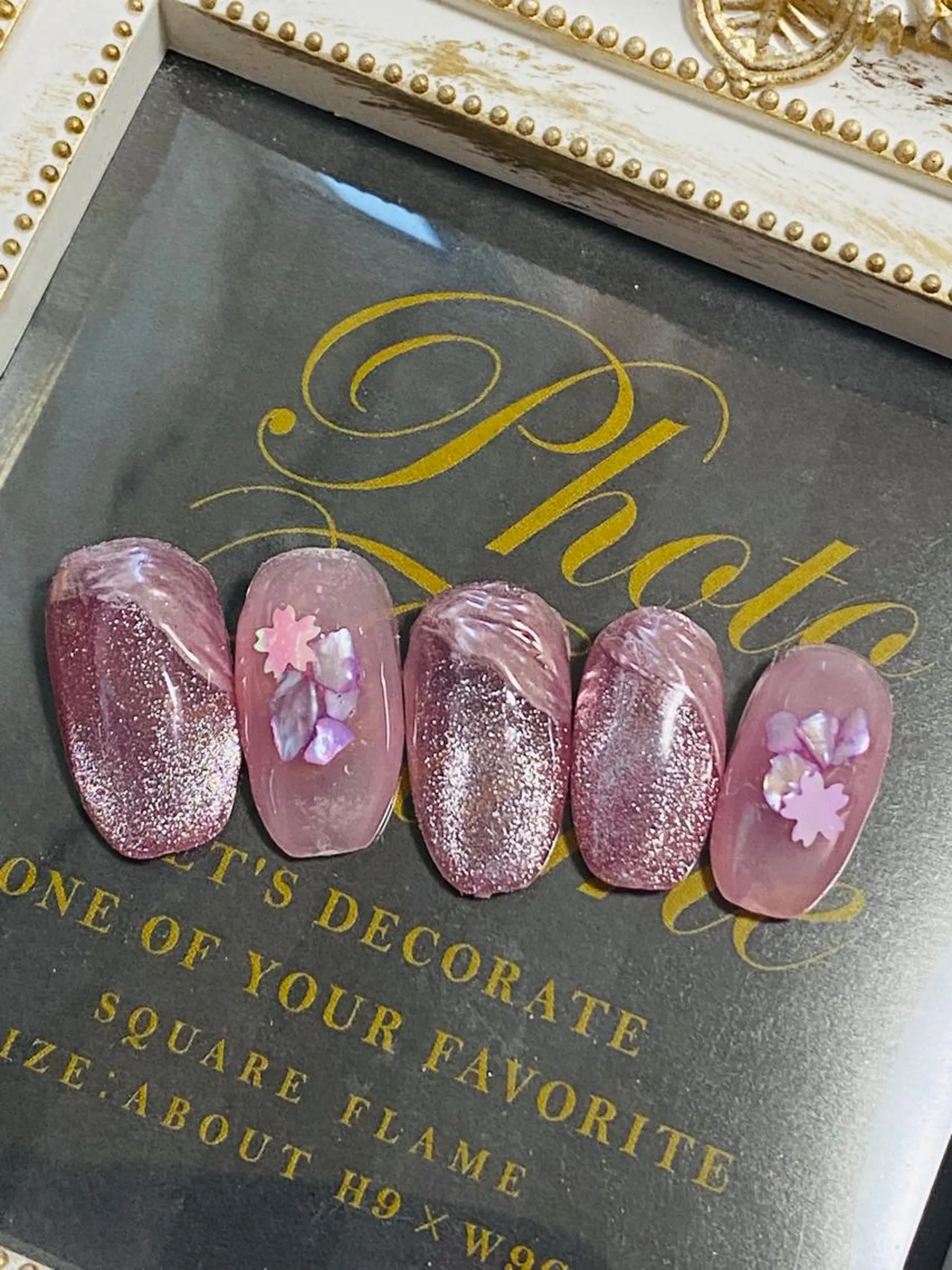 ネイル 桜ネイル ミラーネイル 自宅ネイルサロン ♦️nuance♦️のネイルデザイン